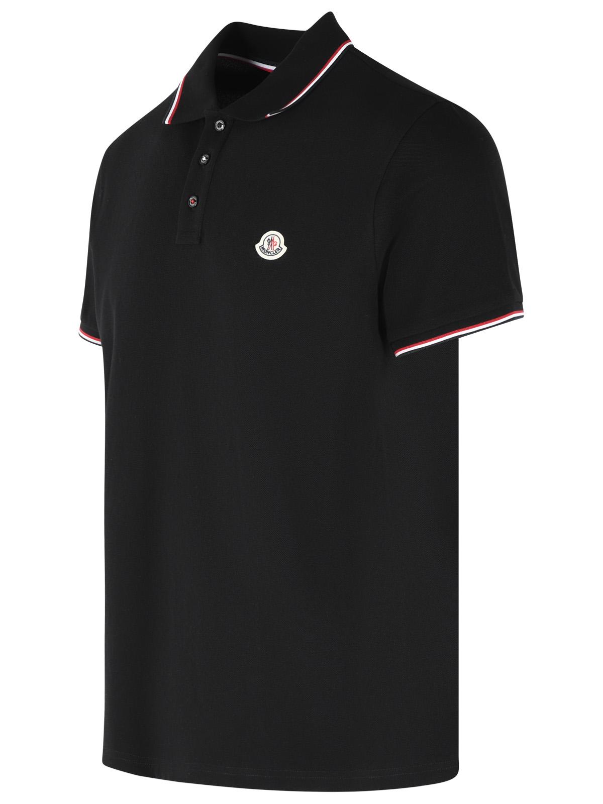 Moncler Black Cotton Polo Shirt Men MONCLER