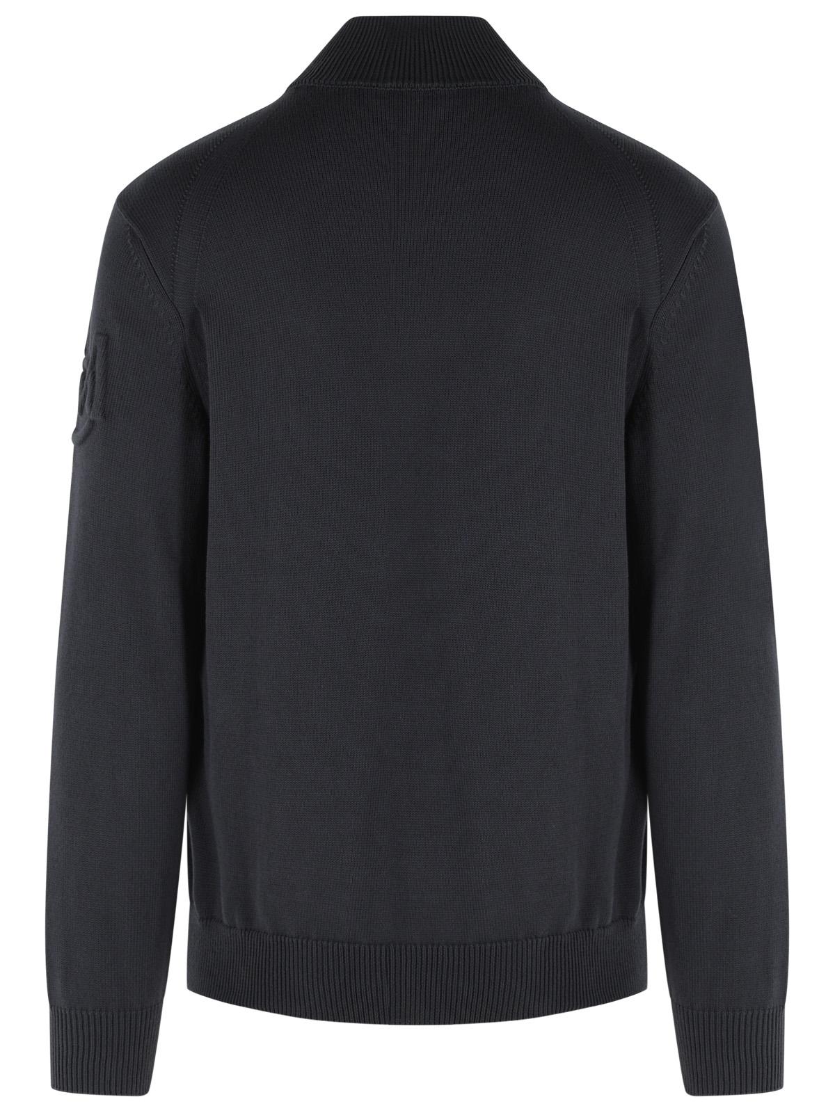 Moncler Padded Virgin Wool Cardigan With Zip Navy Blue Men MONCLER