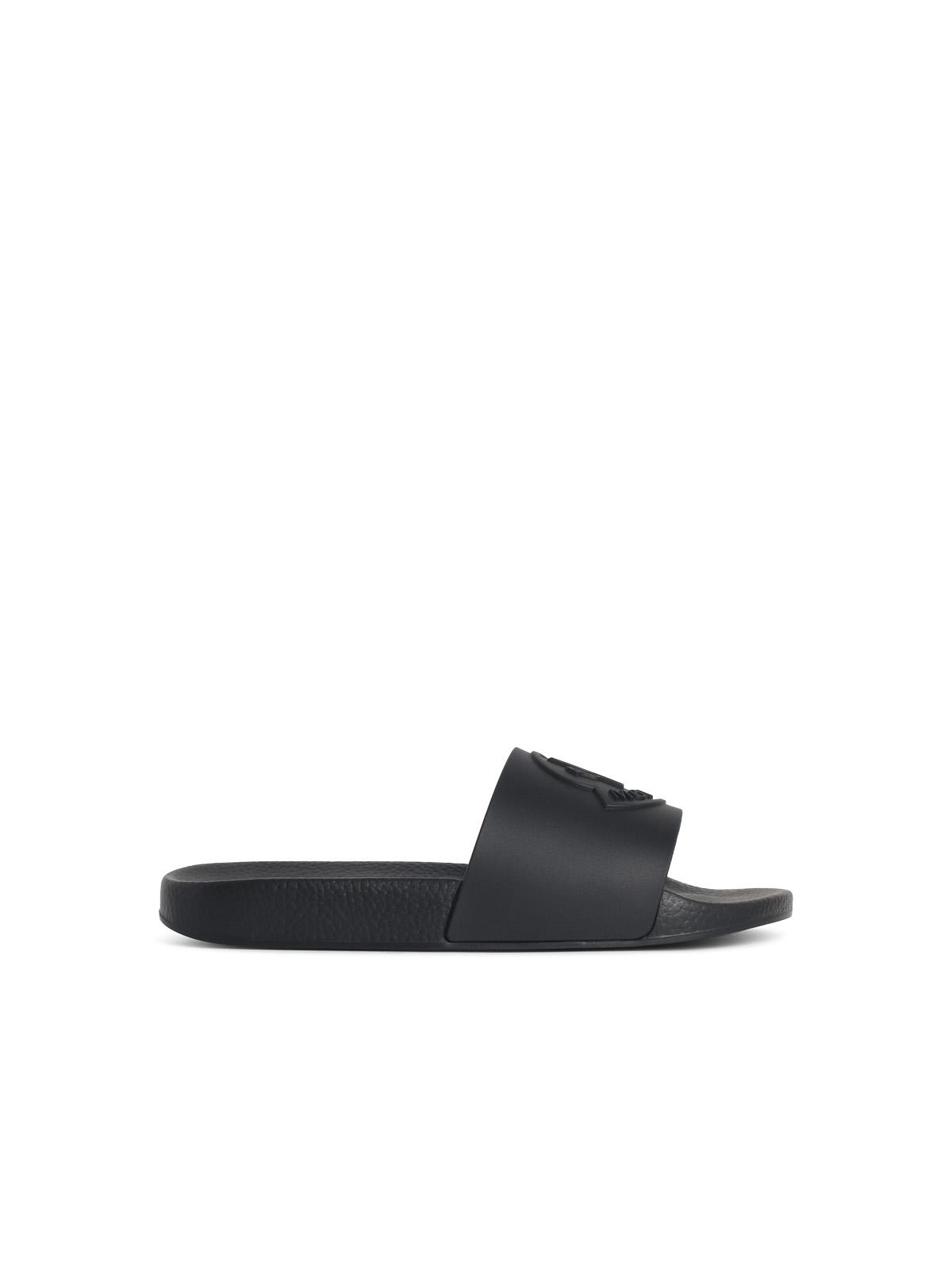 Moncler 'Basile' Black Rubber Slides Men MONCLER