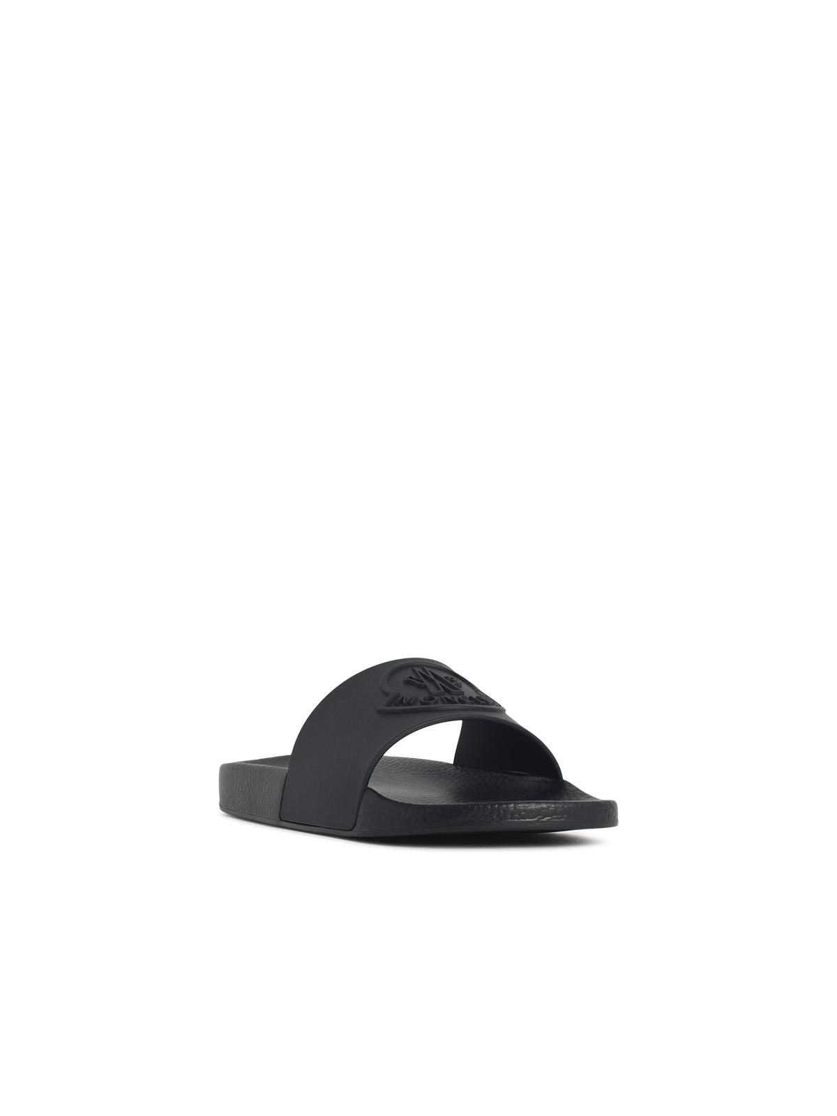 Moncler 'Basile' Black Rubber Slides Men MONCLER