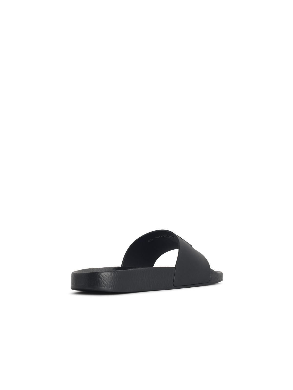Moncler 'Basile' Black Rubber Slides Men MONCLER