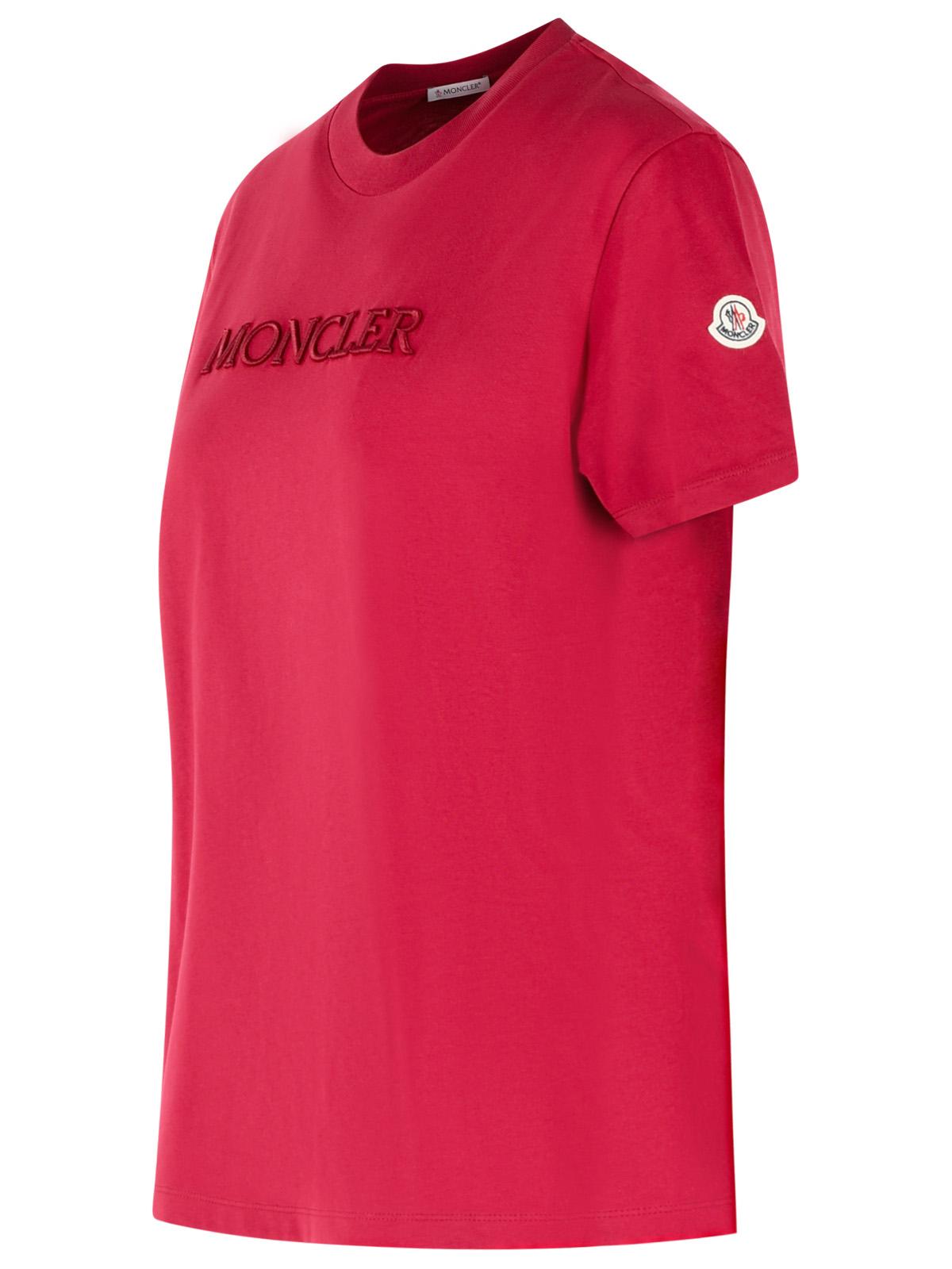 Moncler Cherry Pink Cotton T-Shirt Women MONCLER