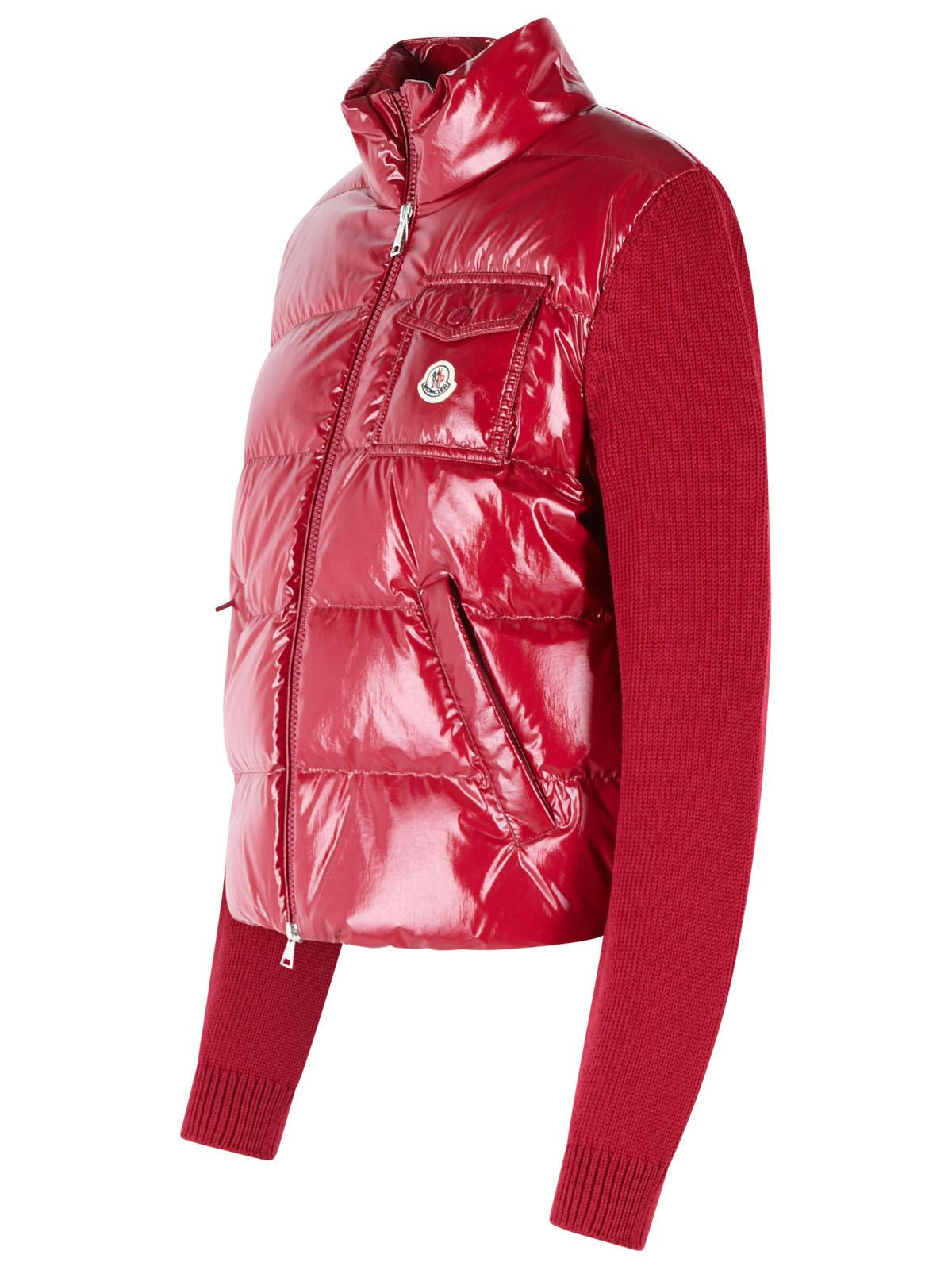 Moncler Padded Virgin Wool Cardigan With Cherry Pink Zip Women MONCLER