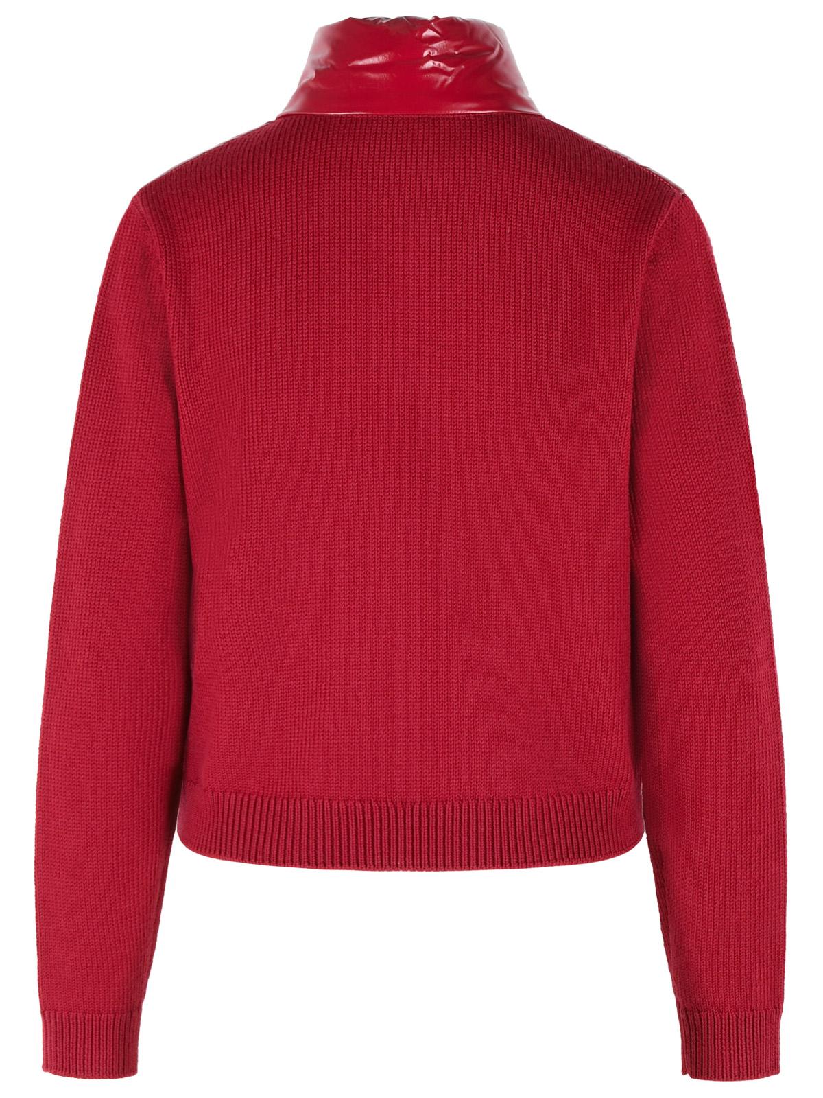 Moncler Padded Virgin Wool Cardigan With Cherry Pink Zip Women MONCLER