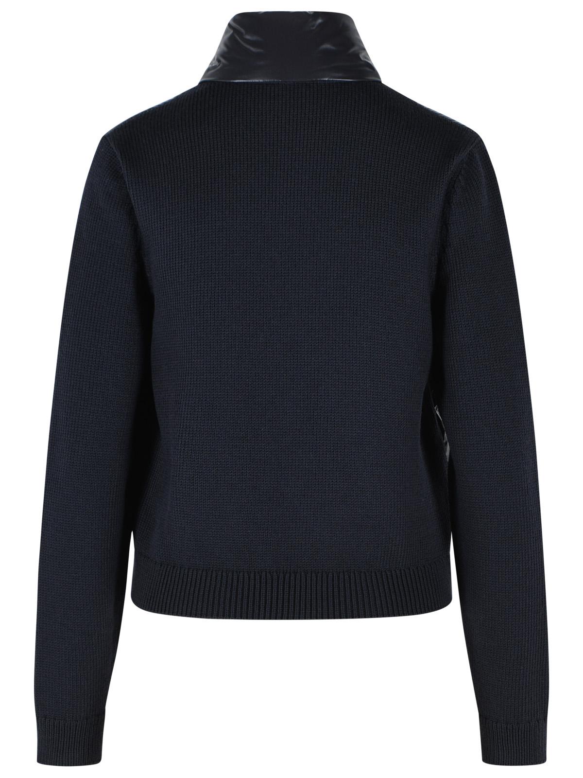 Moncler Padded Wool Cardigan With Navy Zip Women MONCLER