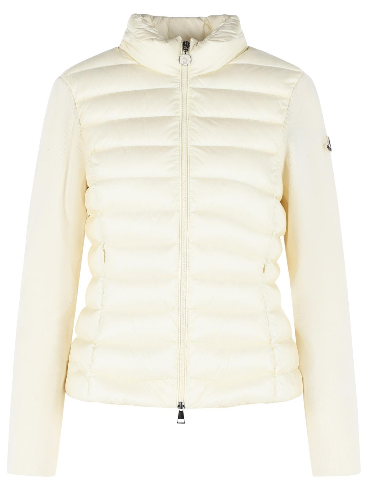 Moncler Padded Virgin Wool Cardigan With Ivory White Zip Women MONCLER