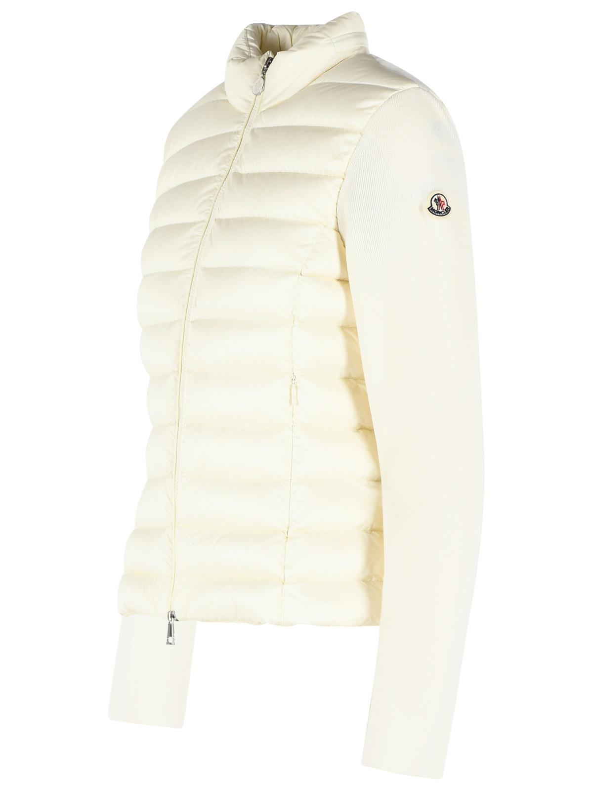 Moncler Padded Virgin Wool Cardigan With Ivory White Zip Women MONCLER