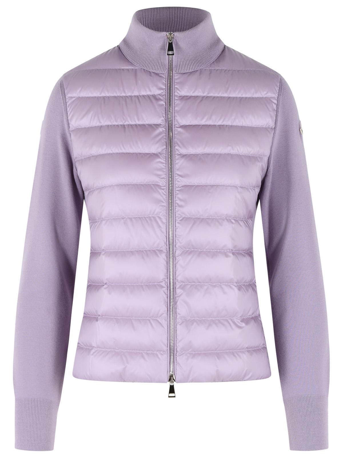 Moncler Padded Virgin Wool Cardigan With Lilac Zip Women MONCLER