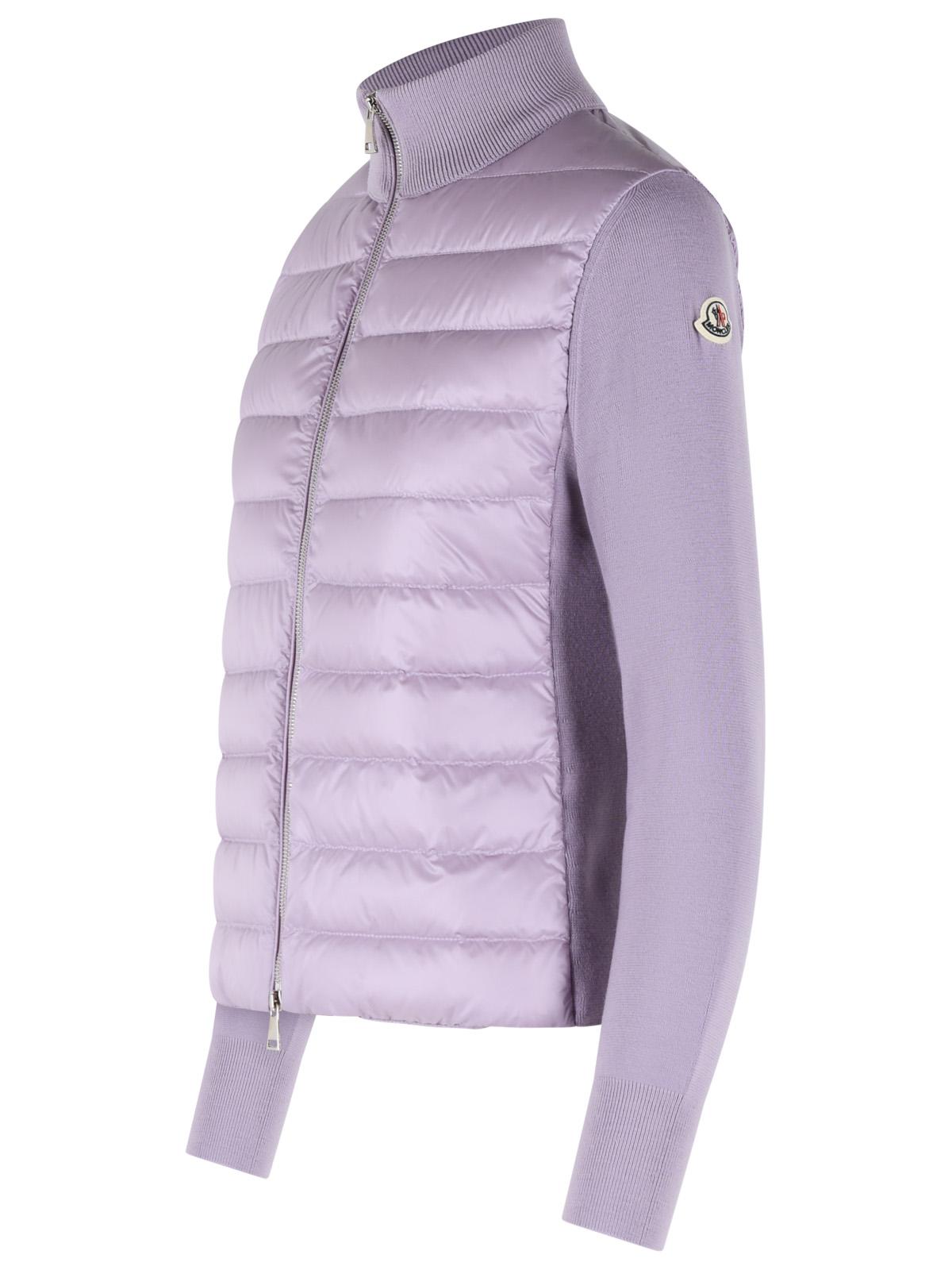Moncler Padded Virgin Wool Cardigan With Lilac Zip Women MONCLER