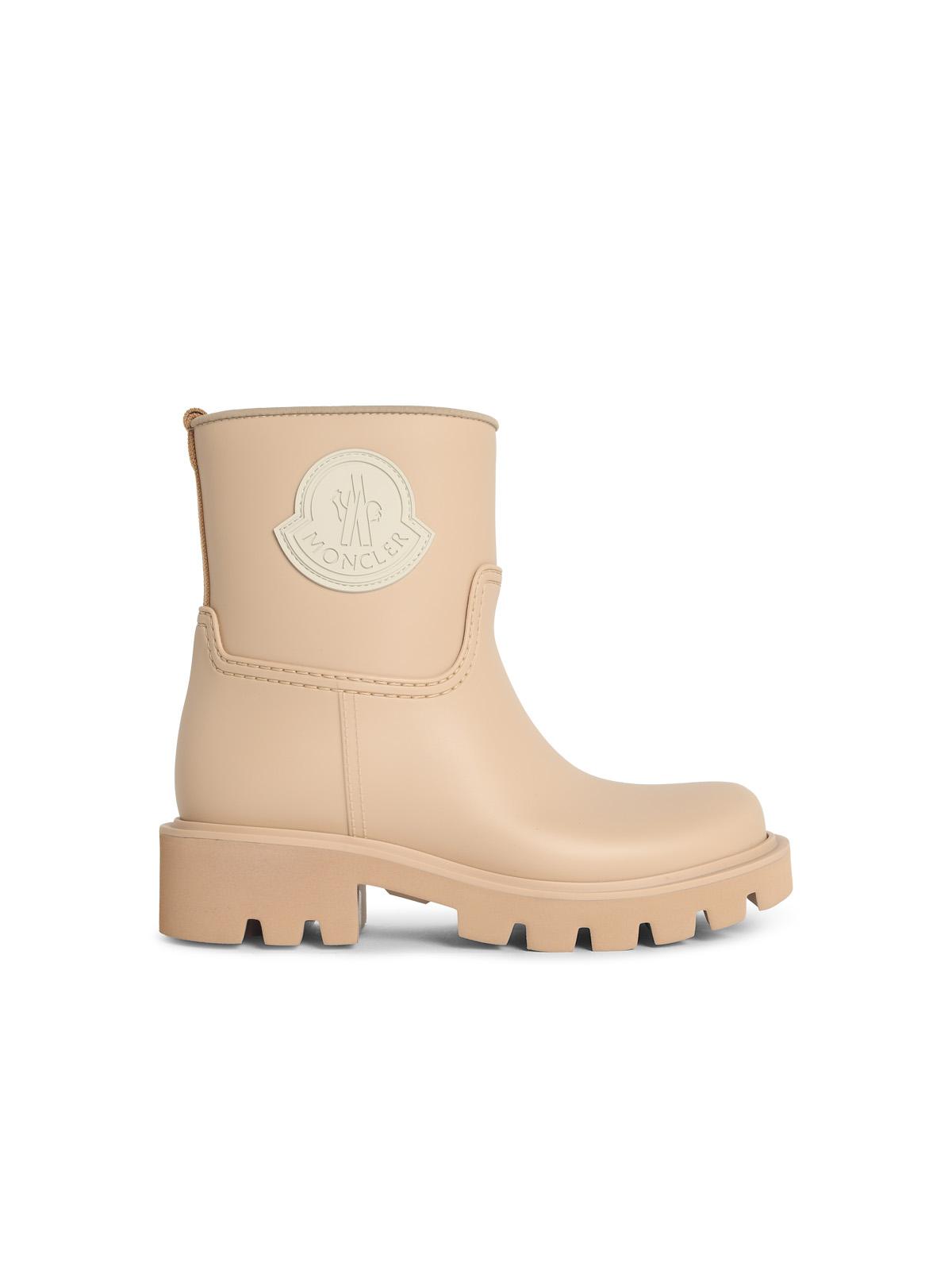 Moncler 'Kickstream' Beige Sand Pvc Rain Boots Women MONCLER