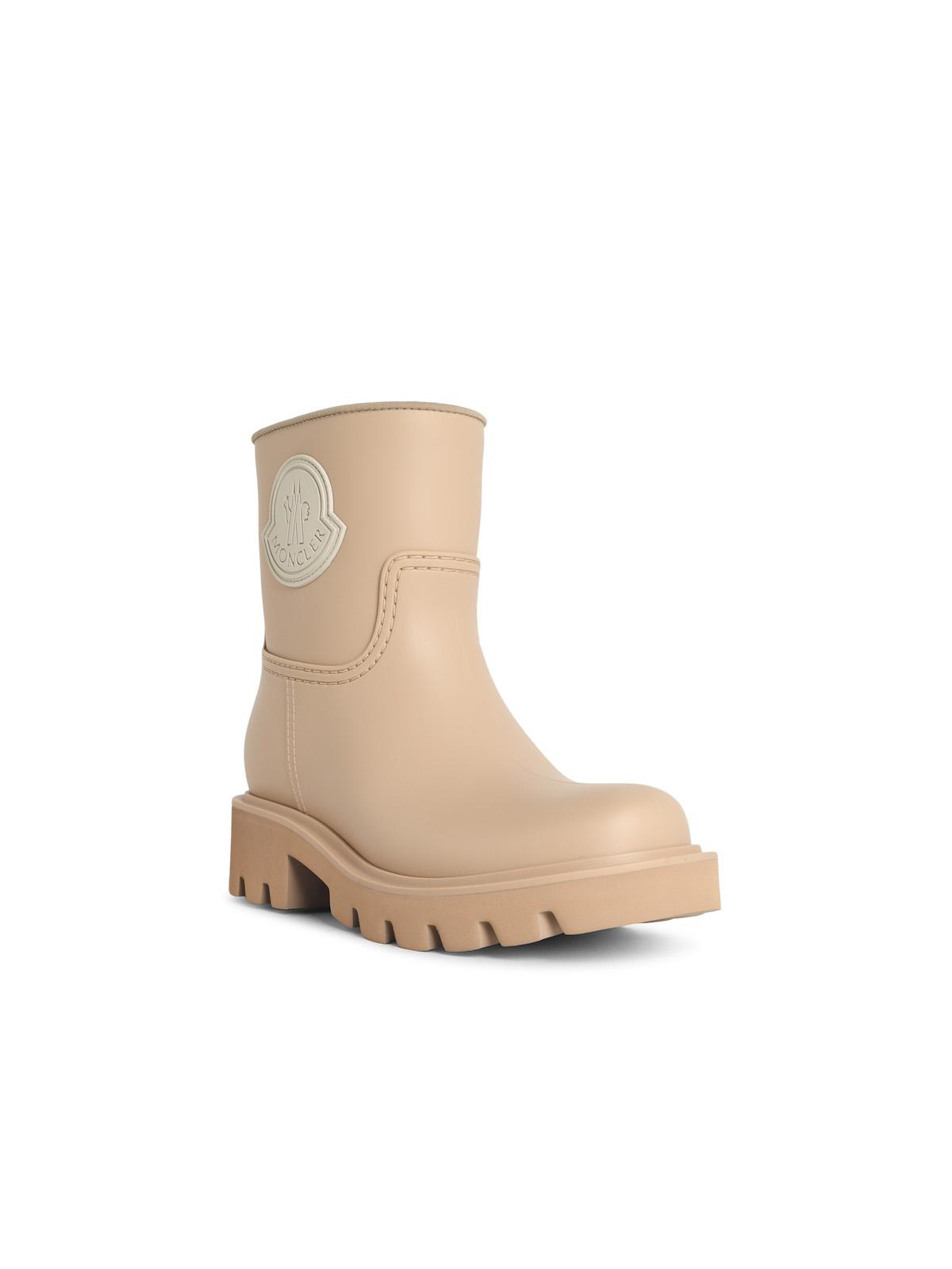 Moncler 'Kickstream' Beige Sand Pvc Rain Boots Women MONCLER