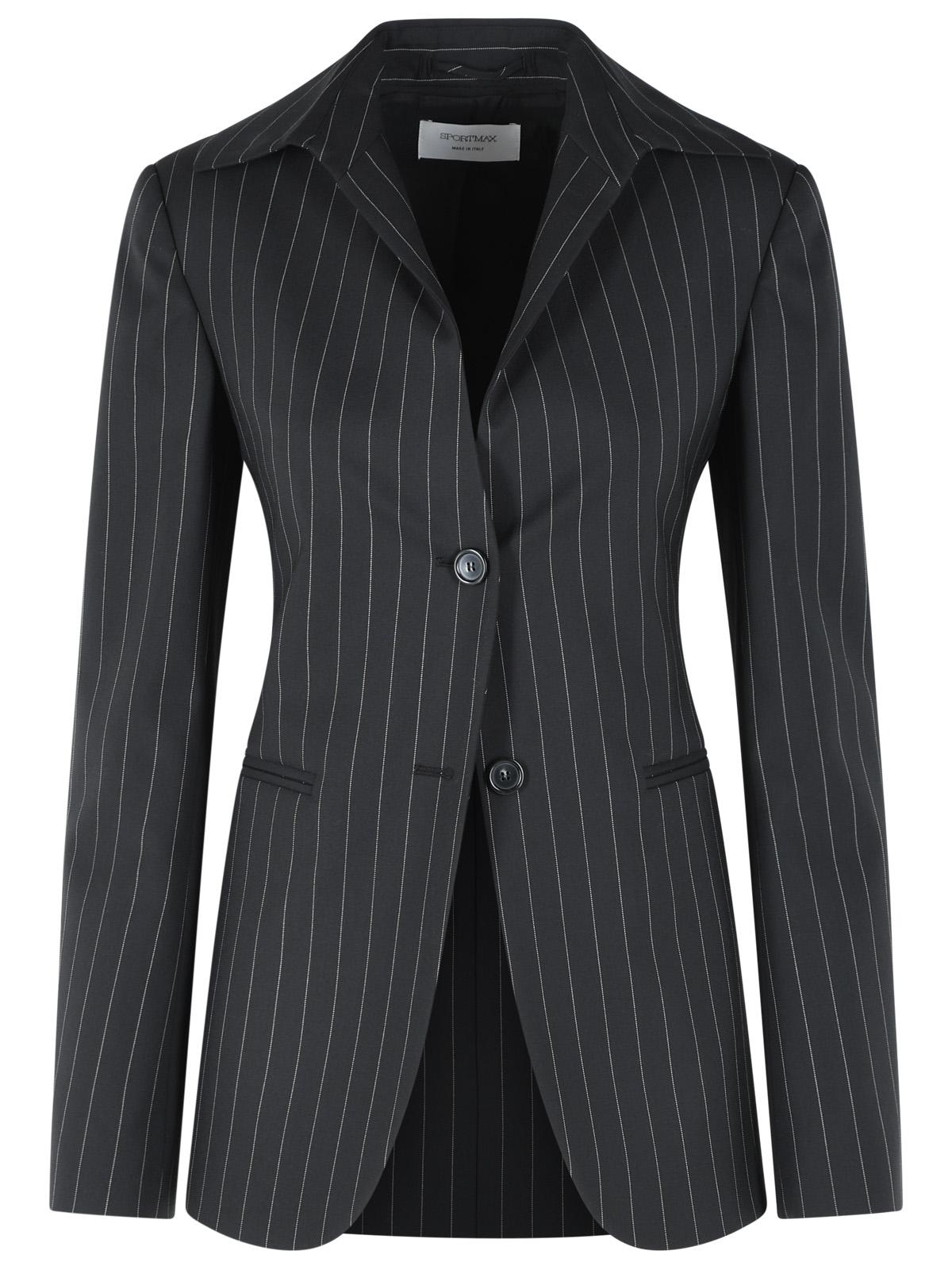 Sportmax 'Rive' Tight Blazer In Black Virgin Wool Blend Women SPORTMAX