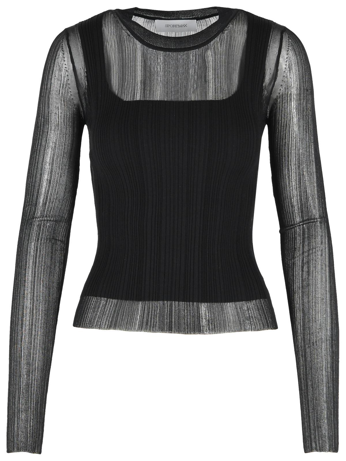 Sportmax 'Buono' Trompe L'oeil Sweater In Black Viscose Blend Women SPORTMAX