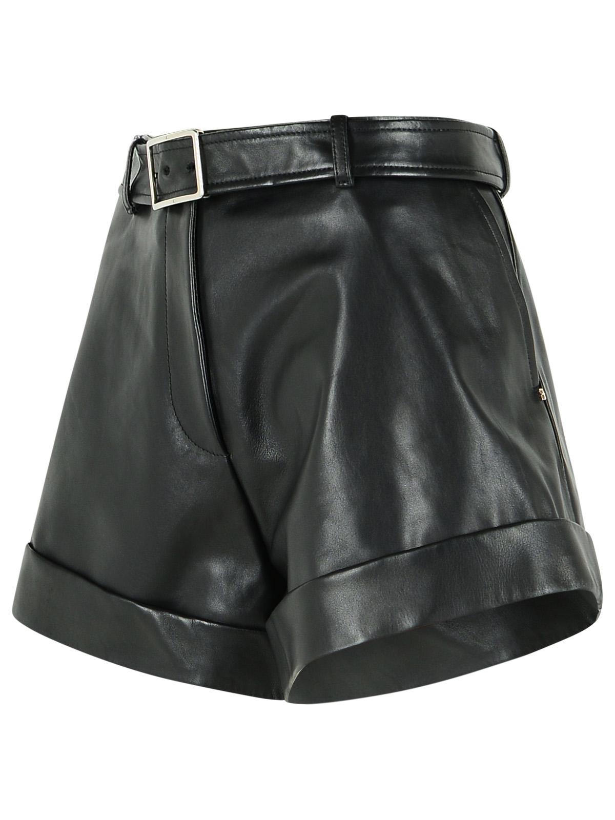 Sportmax 'Vasaio' Black Leather Shorts Women SPORTMAX