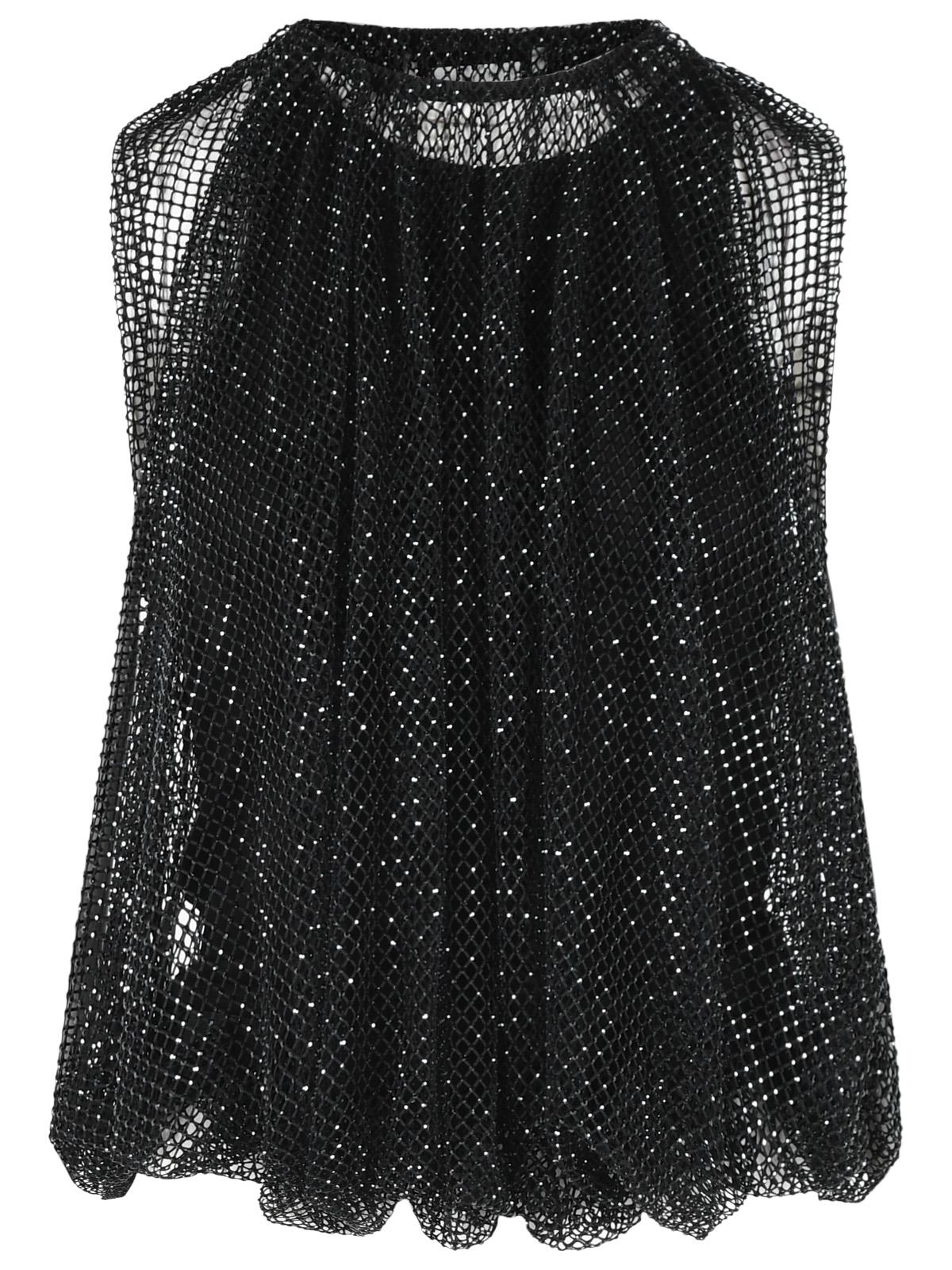 Sportmax 'Nodo' Mesh Top With Black Crystals Women SPORTMAX