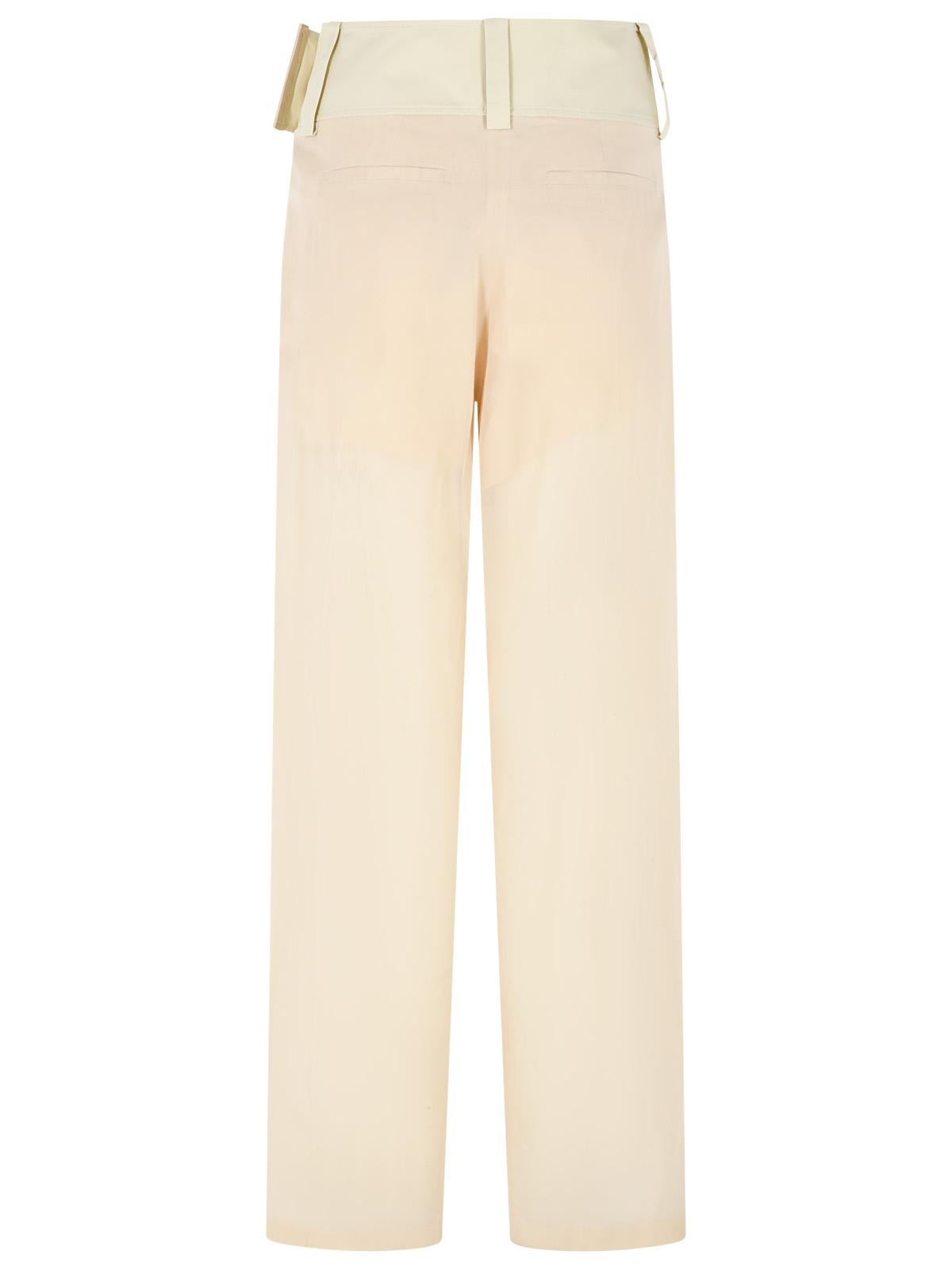 Sportmax 'Ferito' Wide Pants In 'Ecru' Organzato Cotton Voile Women SPORTMAX