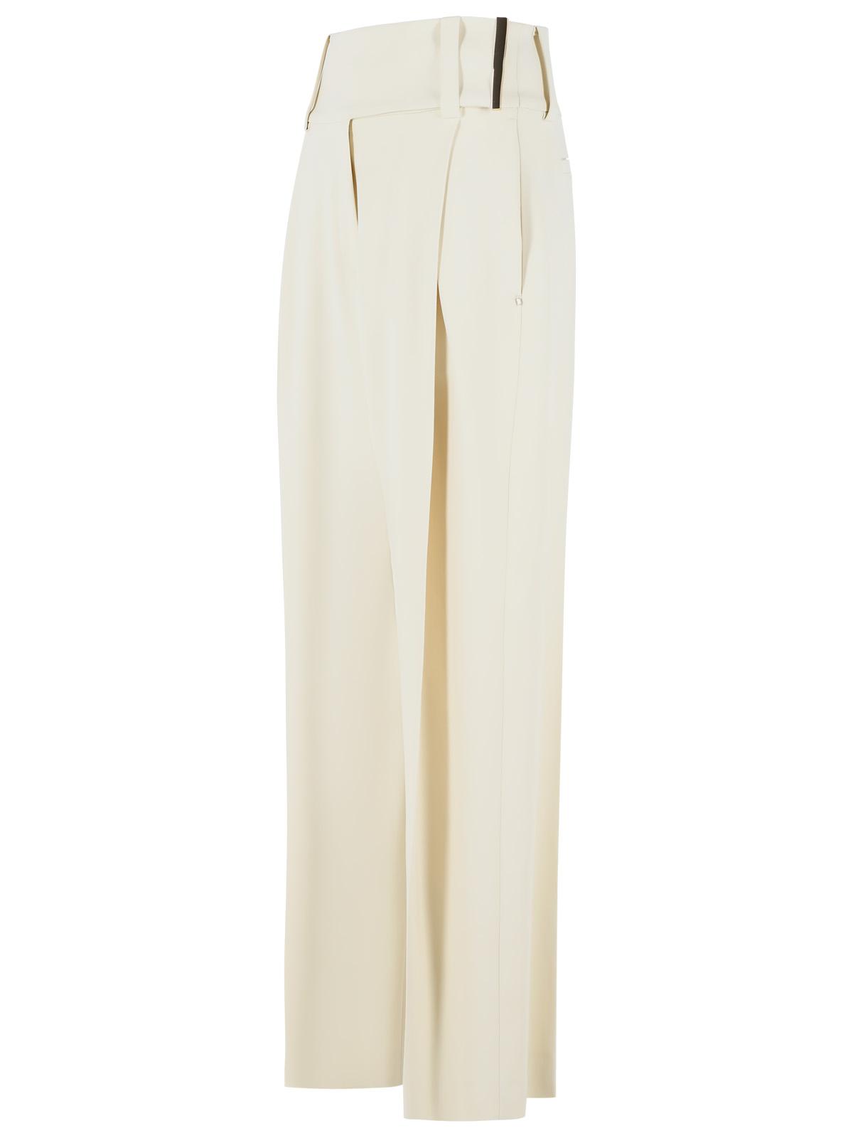 Sportmax 'Oblo' Wide Trousers In Ivory White Stretch Viscose Women SPORTMAX