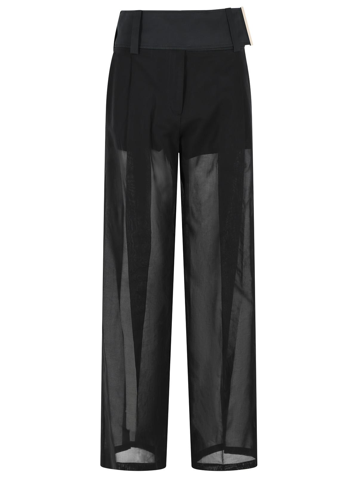 Sportmax 'Ferito' Loose Pants In Black Organzato Cotton Voile Women SPORTMAX