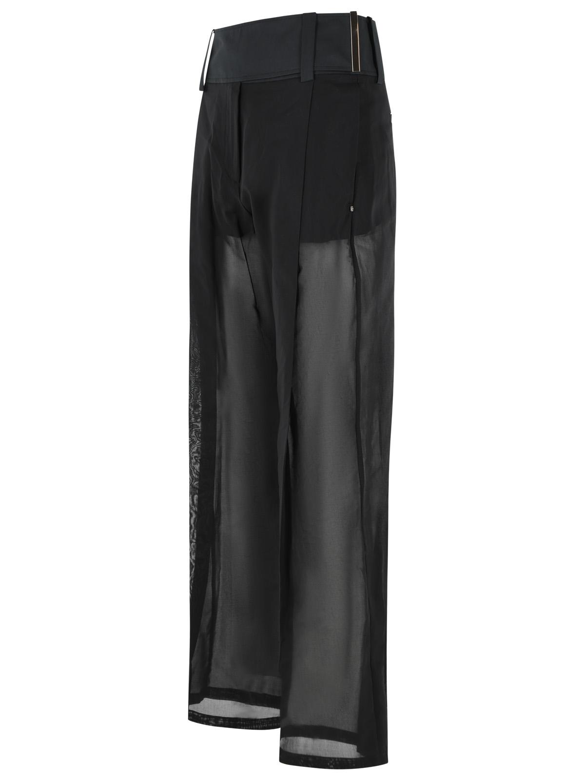 Sportmax 'Ferito' Loose Pants In Black Organzato Cotton Voile Women SPORTMAX