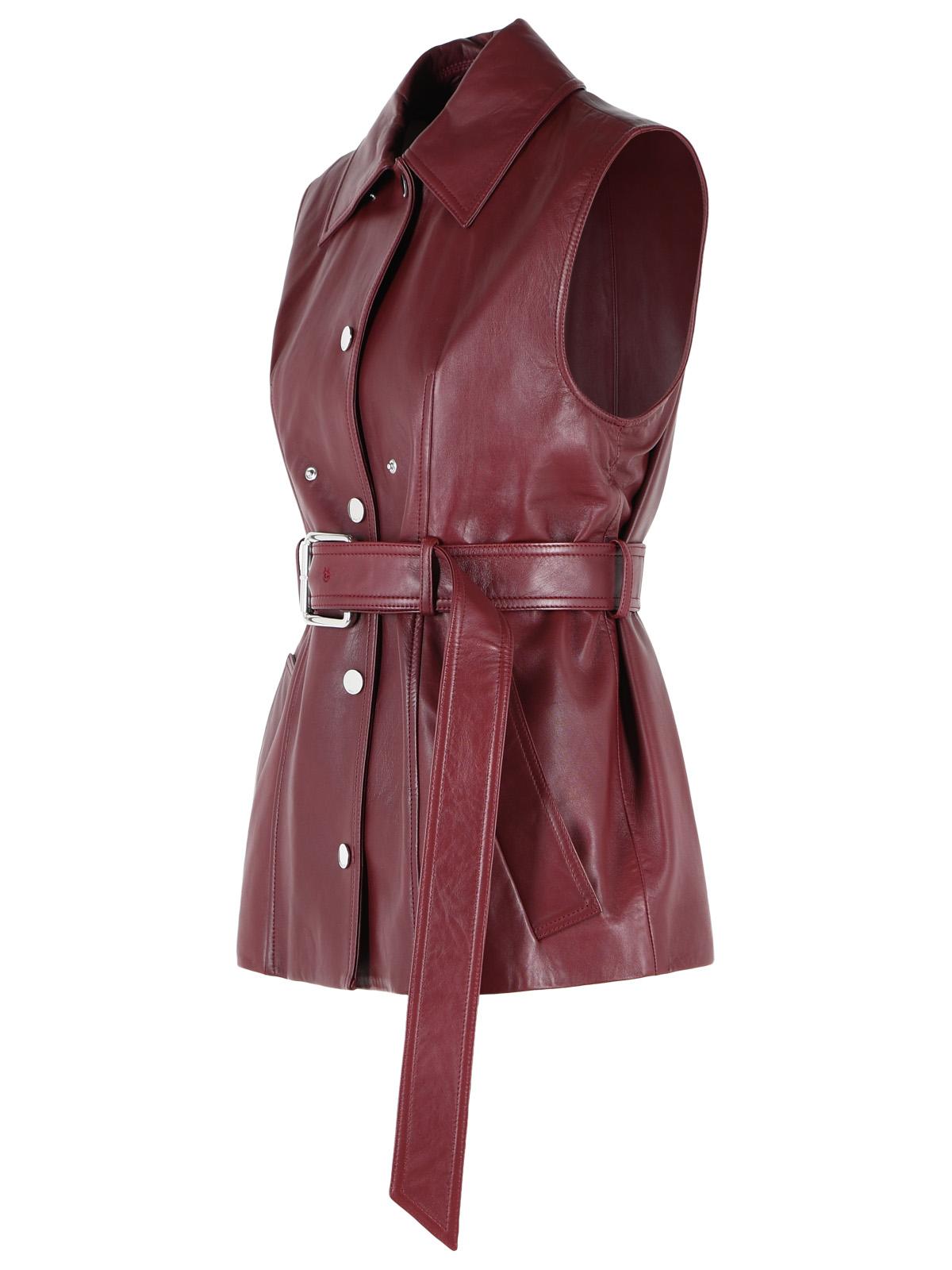 Sportmax Two-Piece 'Tenzone' Burgundy Nappa Leather Jacket Women SPORTMAX