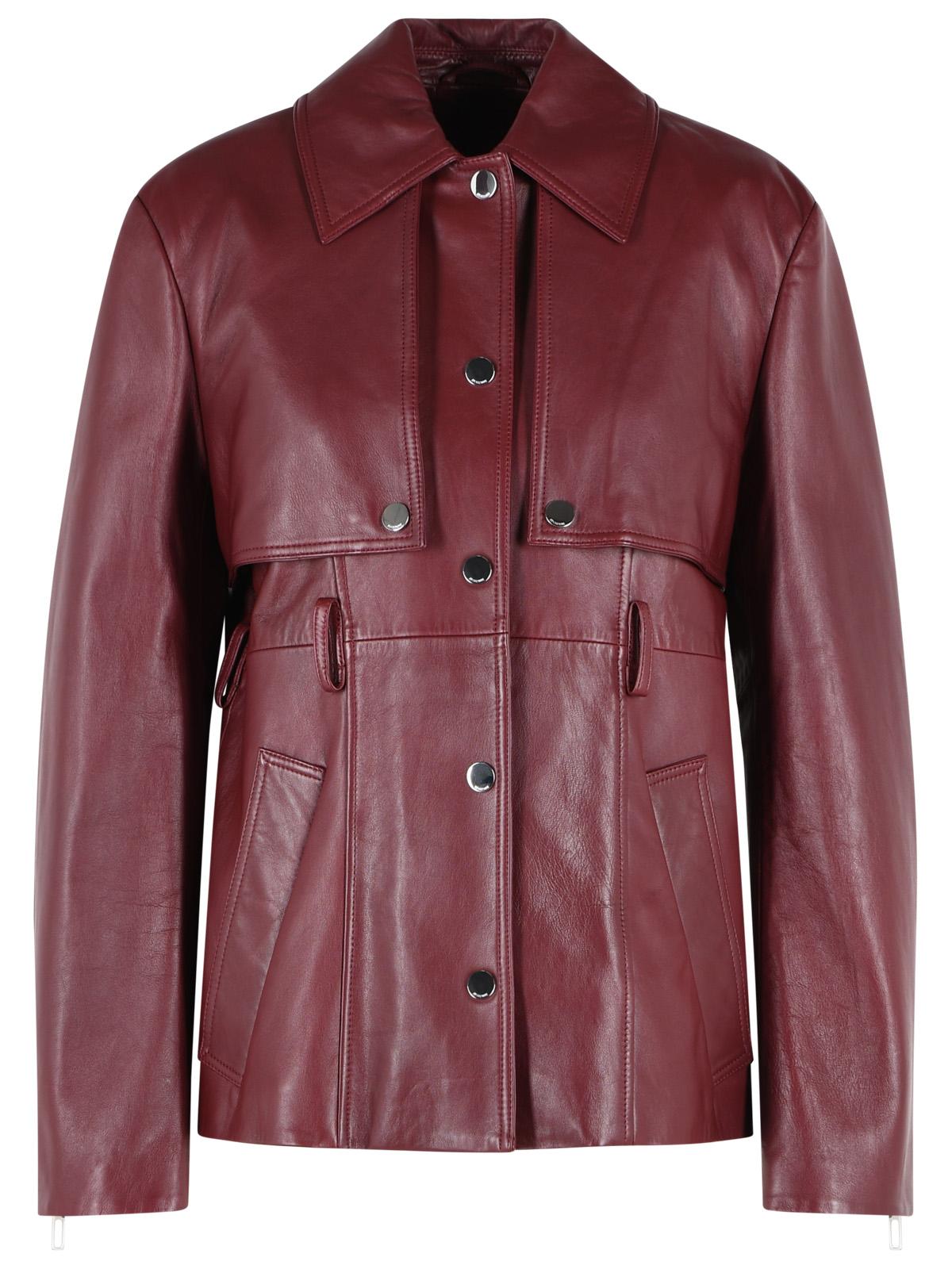 Sportmax Two-Piece 'Tenzone' Burgundy Nappa Leather Jacket Women SPORTMAX