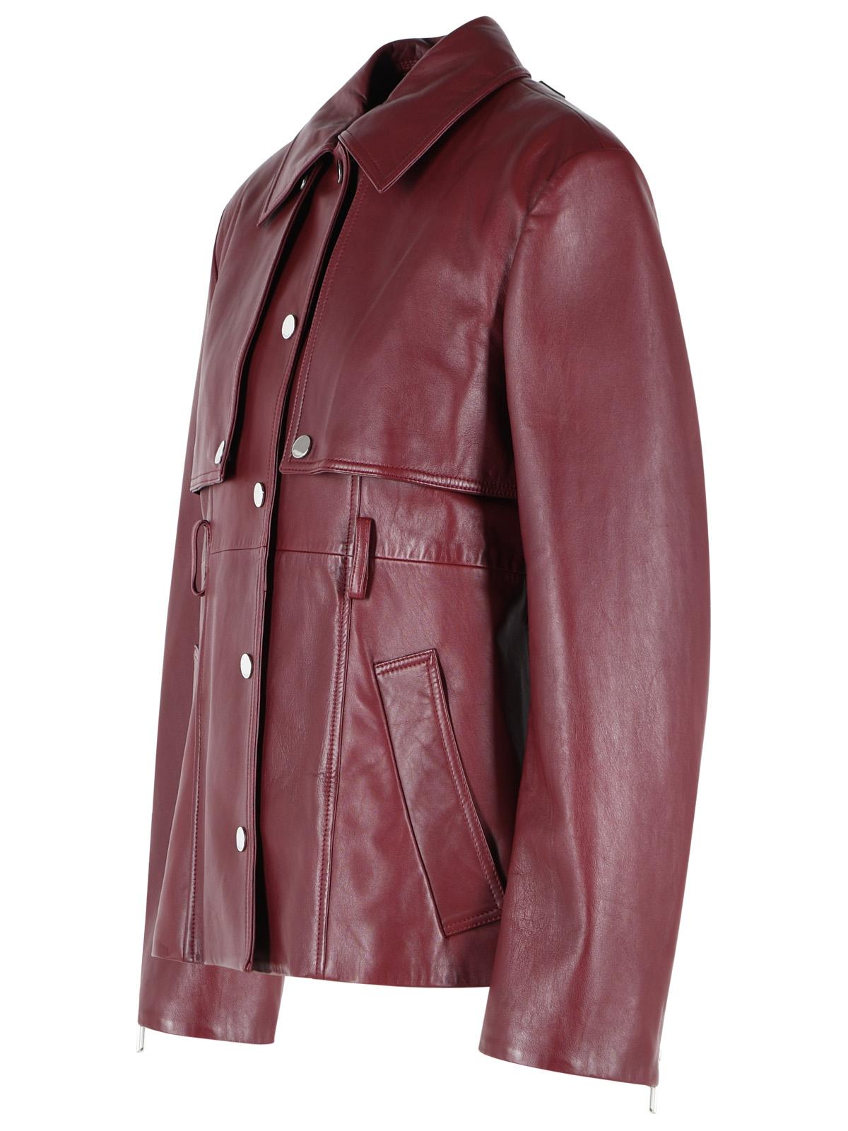 Sportmax Two-Piece 'Tenzone' Burgundy Nappa Leather Jacket Women SPORTMAX