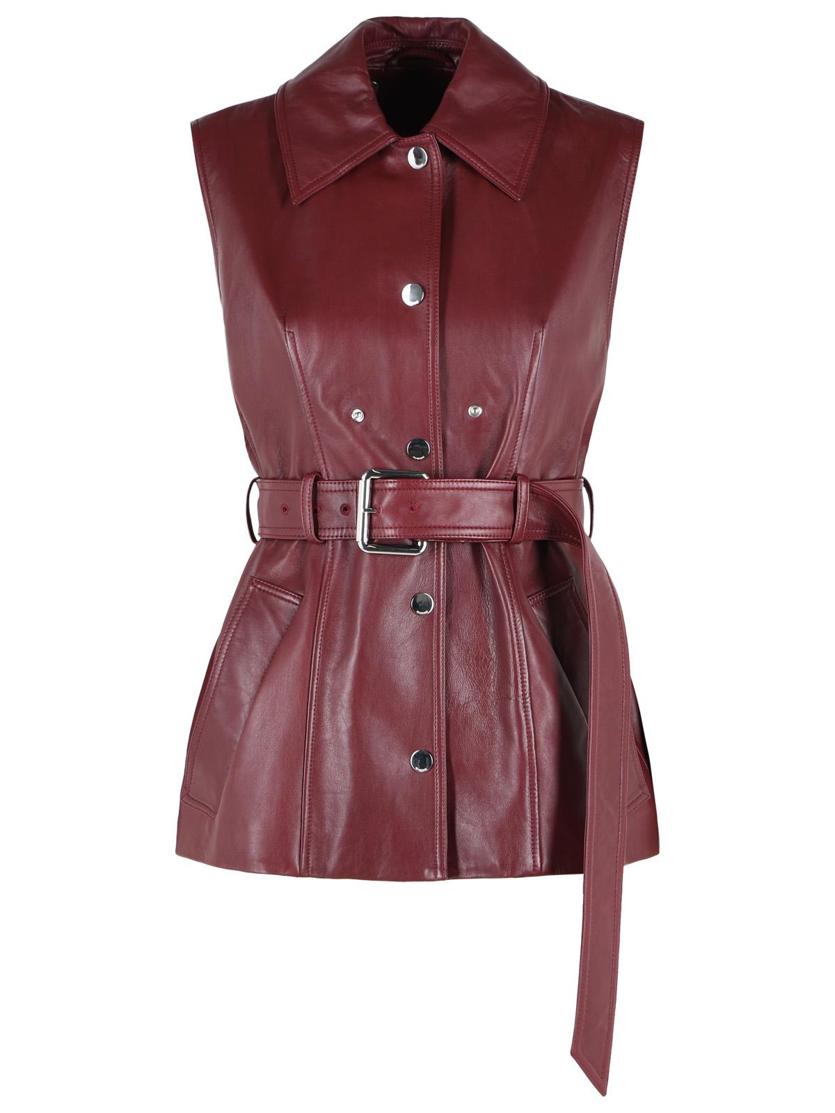 Sportmax Two-Piece 'Tenzone' Burgundy Nappa Leather Jacket Women SPORTMAX