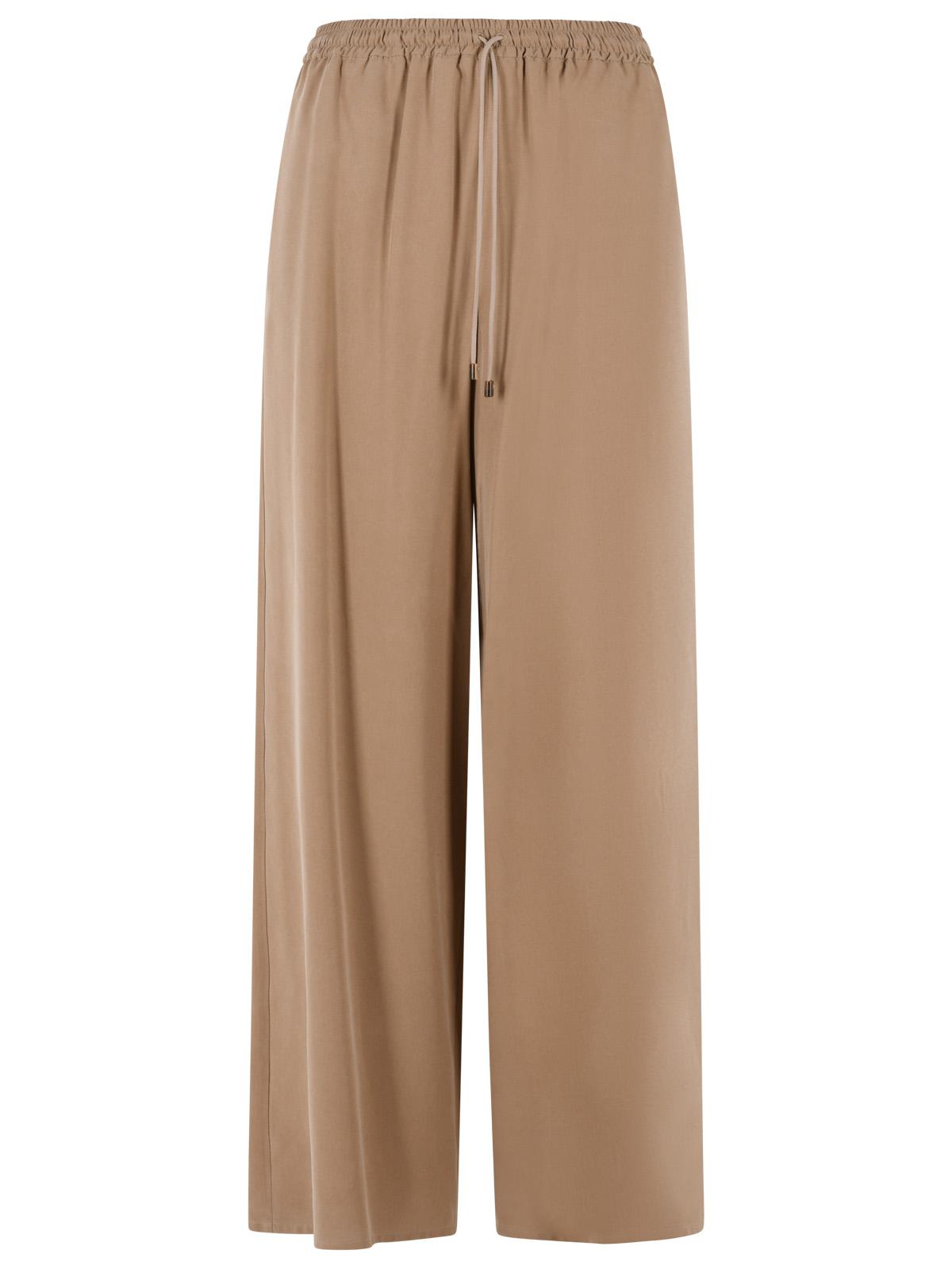 Max Mara 'Genero' Wide Trousers In Washed Hazelnut Silk Women MAX MARA