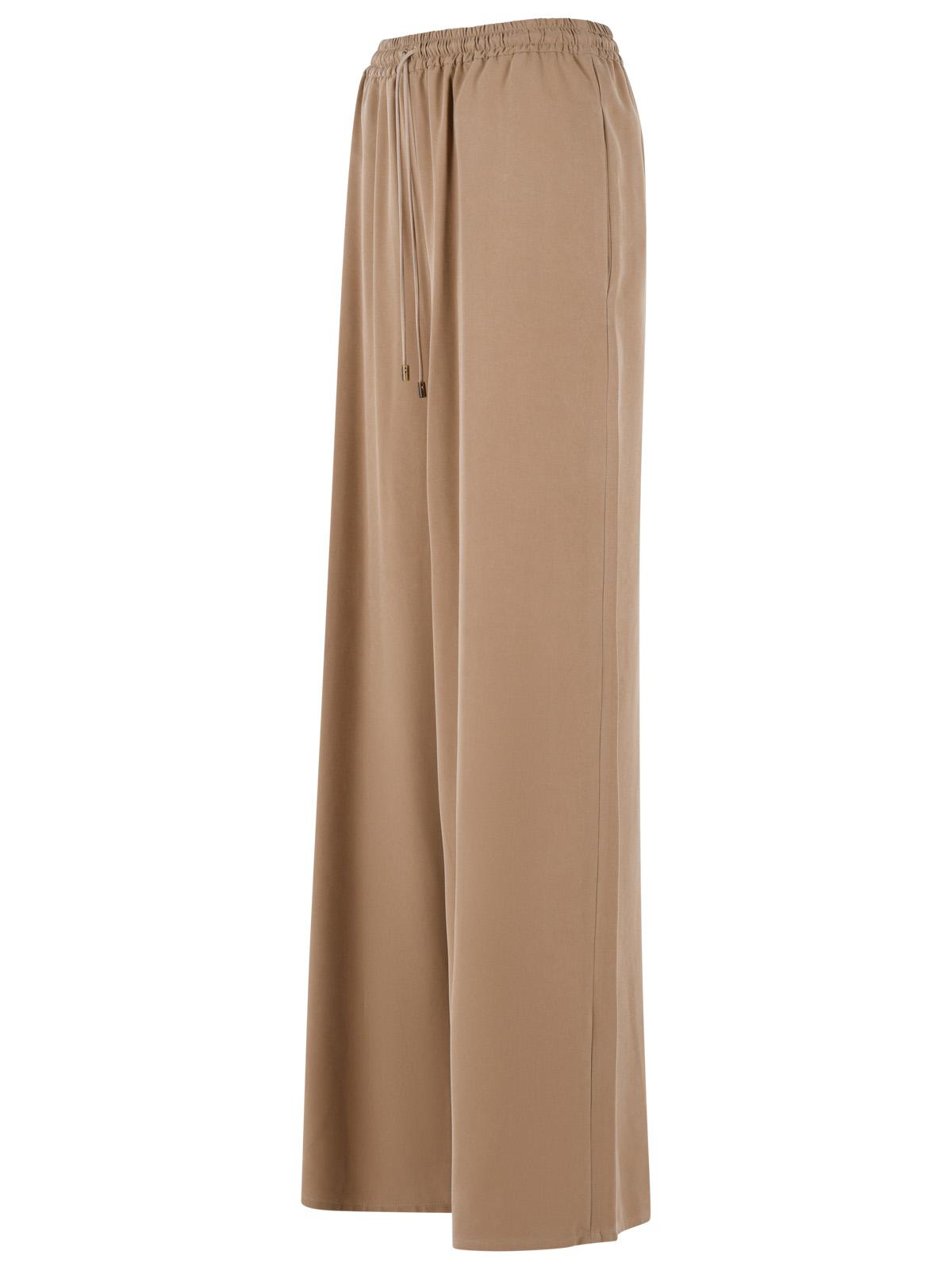 Max Mara 'Genero' Wide Trousers In Washed Hazelnut Silk Women MAX MARA