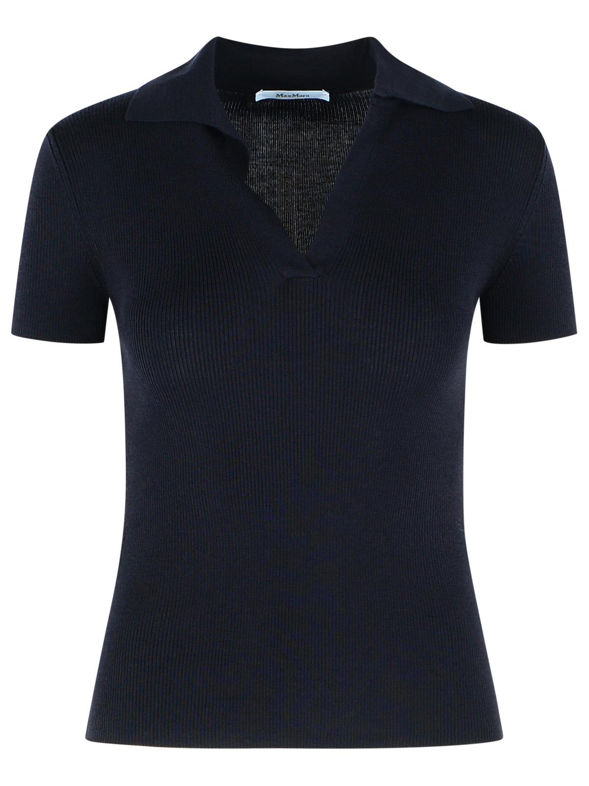 Max Mara 'Albero' Dark Blue Virgin Wool Polo Shirt Women MAX MARA