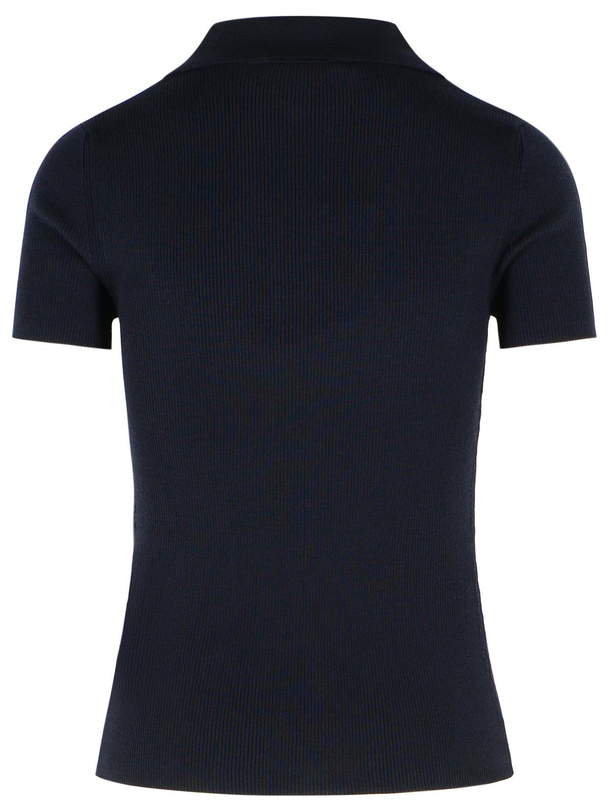 Max Mara 'Albero' Dark Blue Virgin Wool Polo Shirt Women MAX MARA