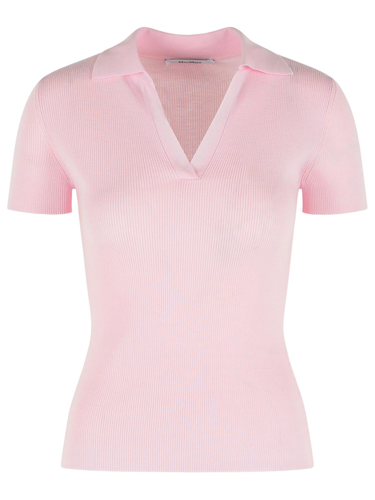 Max Mara 'Albero' Pink Virgin Wool Polo Shirt Women MAX MARA