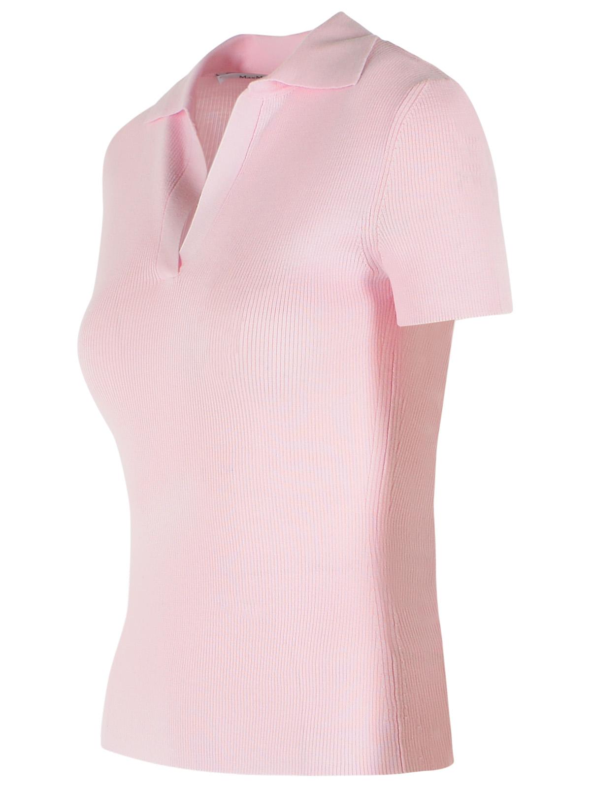 Max Mara 'Albero' Pink Virgin Wool Polo Shirt Women MAX MARA