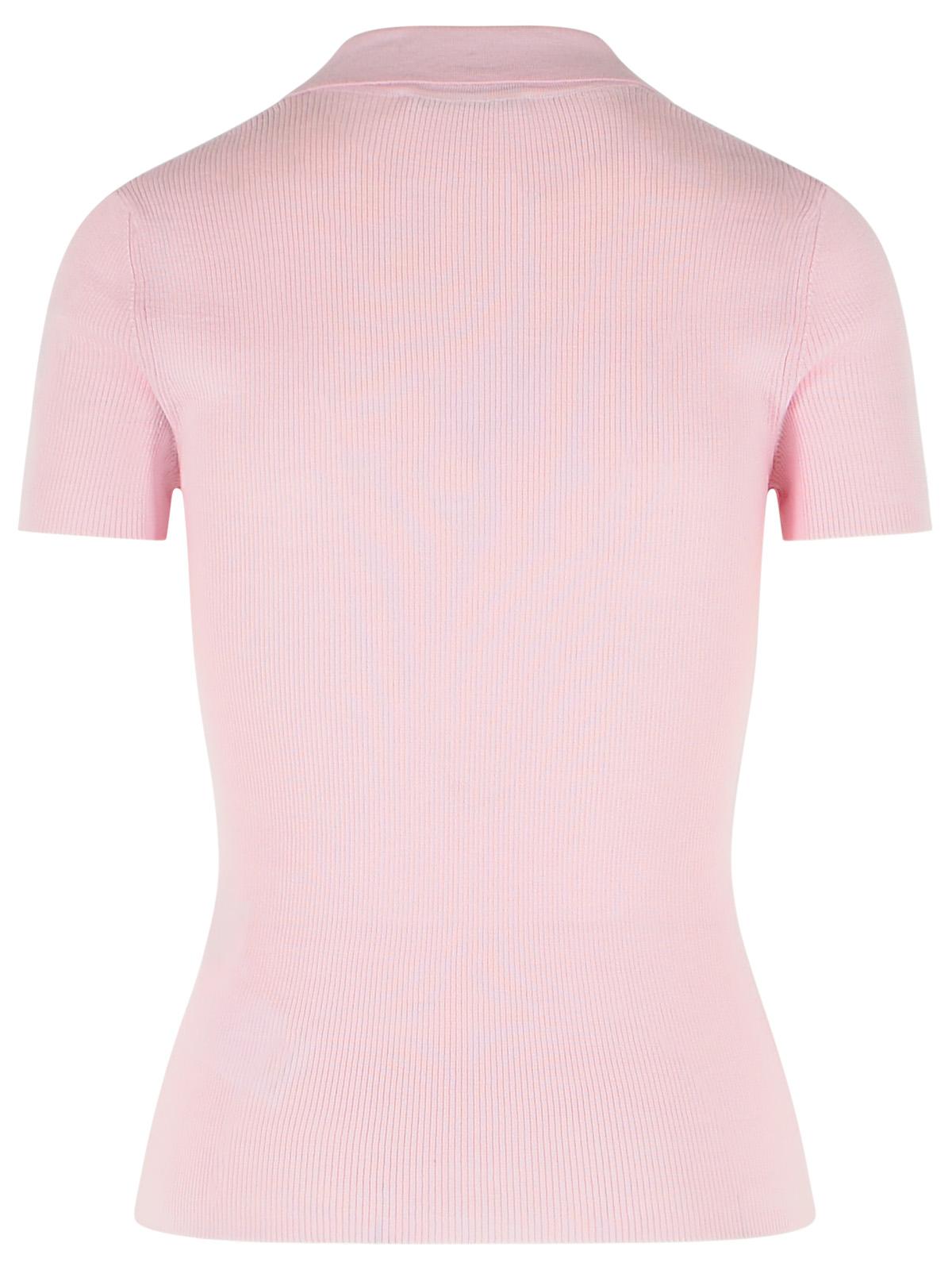 Max Mara 'Albero' Pink Virgin Wool Polo Shirt Women MAX MARA