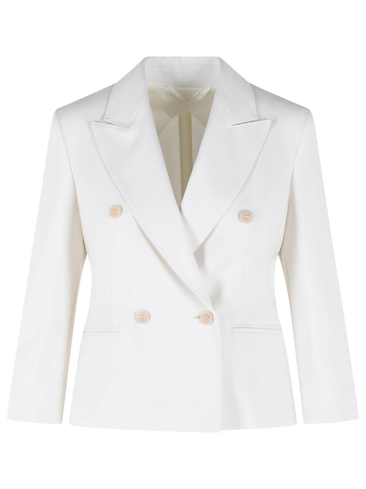 Max Mara 'Dorico' Cropped Blazer In Ivory White Wool Tela Women MAX MARA