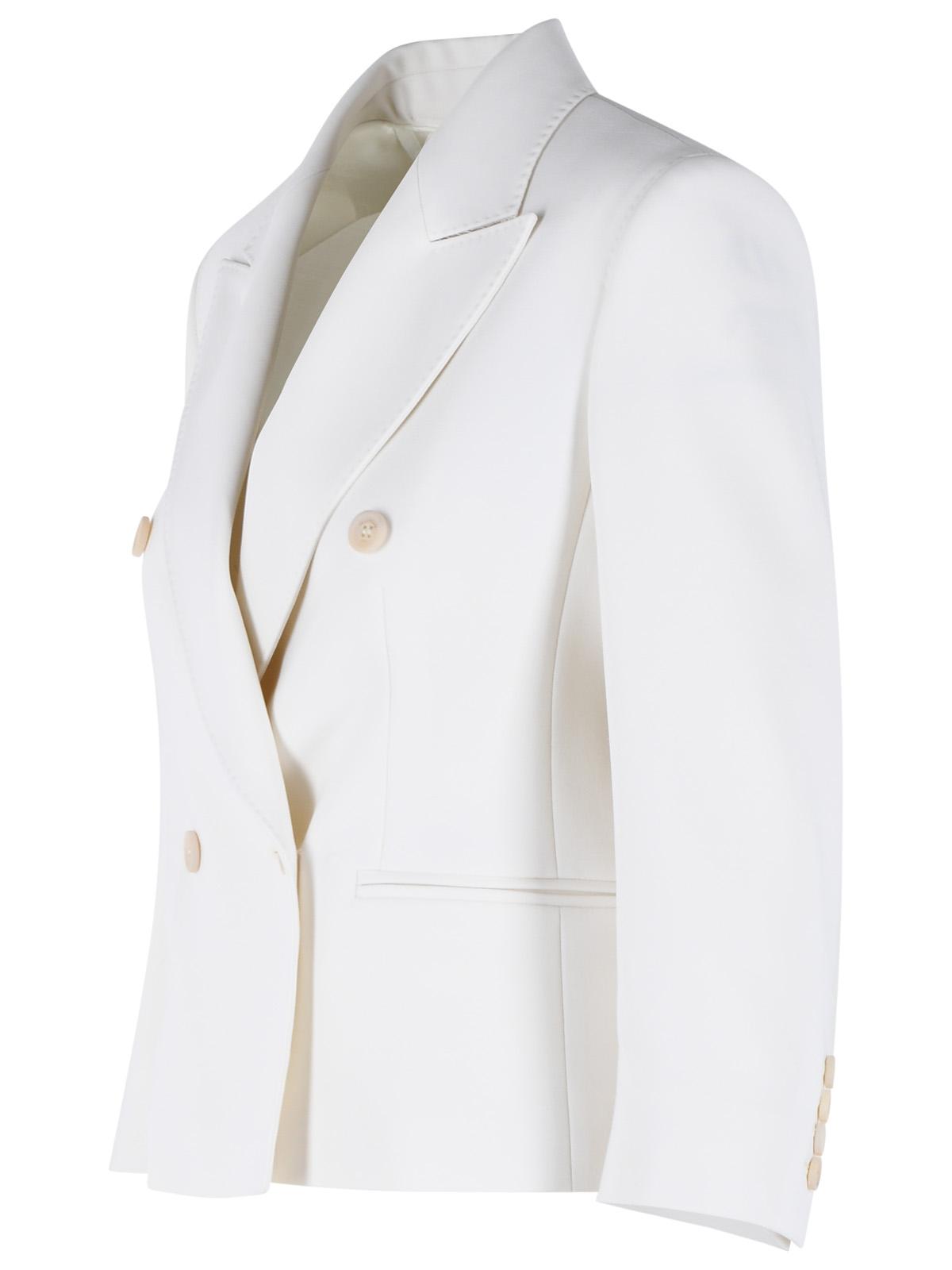 Max Mara 'Dorico' Cropped Blazer In Ivory White Wool Tela Women MAX MARA