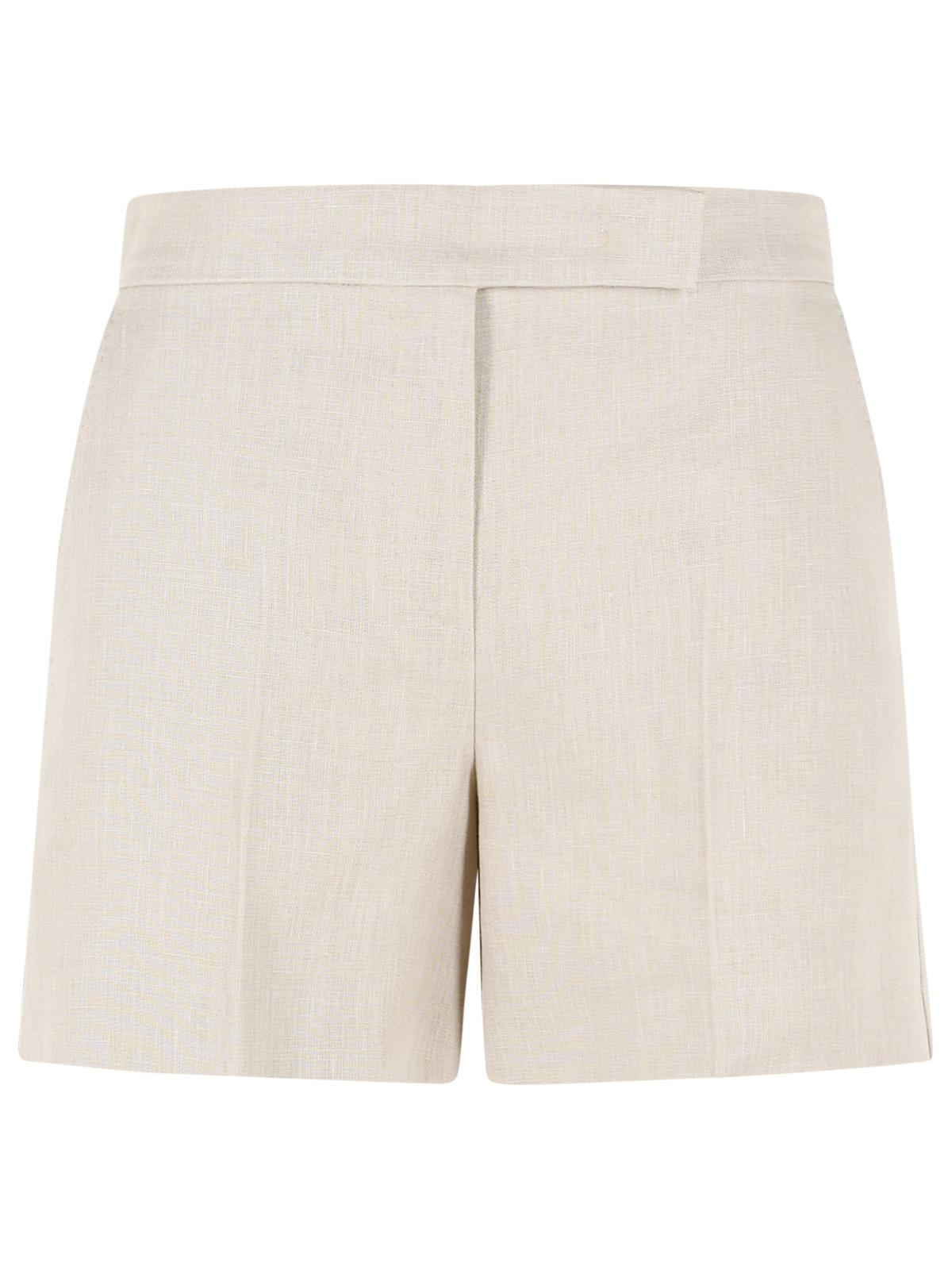 Max Mara 'Landa' Shorts In Sand-Coloured Linen Mat Women MAX MARA
