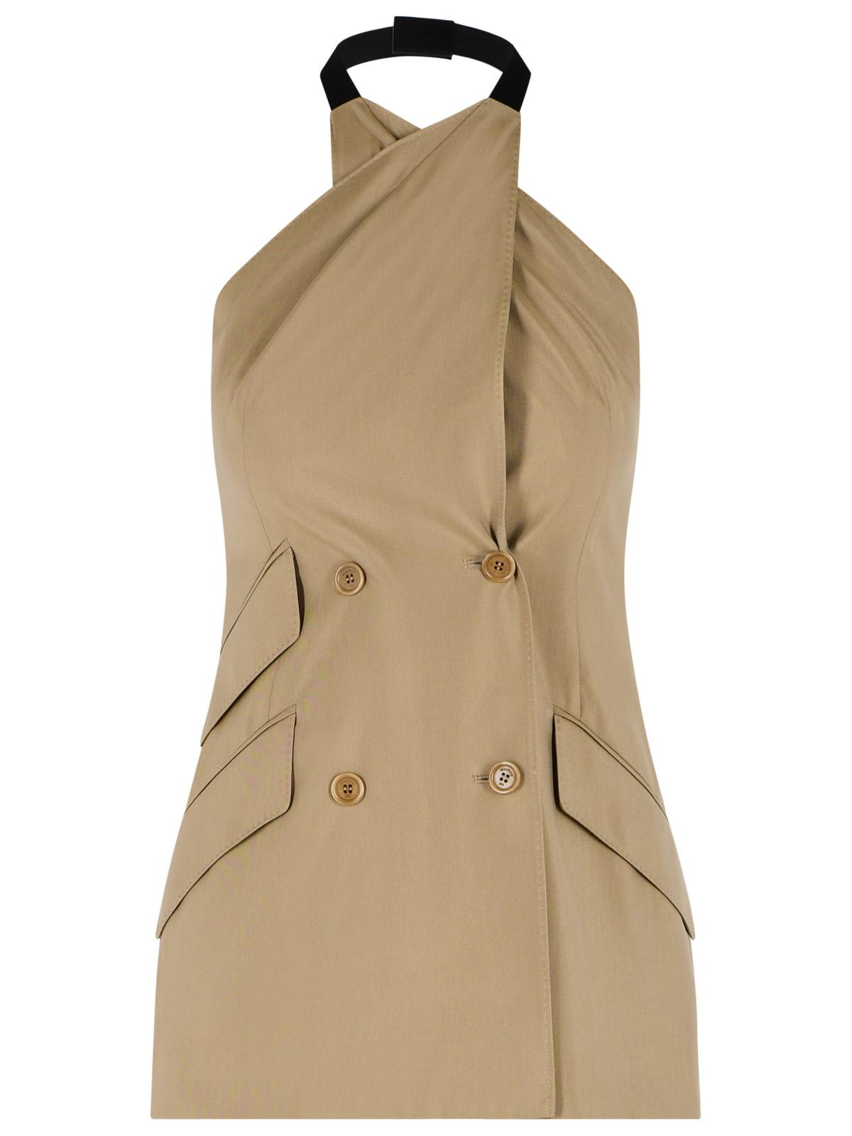 Max Mara 'Nuraghe' Sleeveless Jacket In Camel Wool And Silk Poplin Women MAX MARA