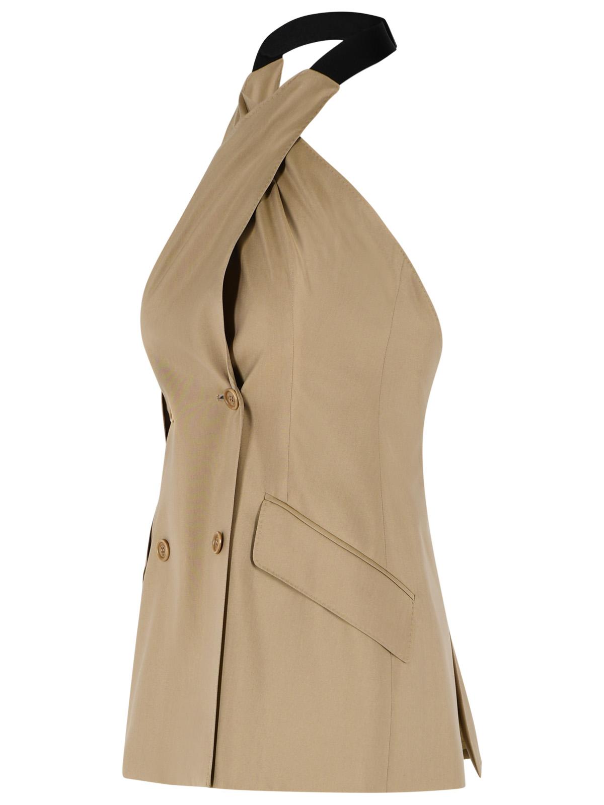 Max Mara 'Nuraghe' Sleeveless Jacket In Camel Wool And Silk Poplin Women MAX MARA