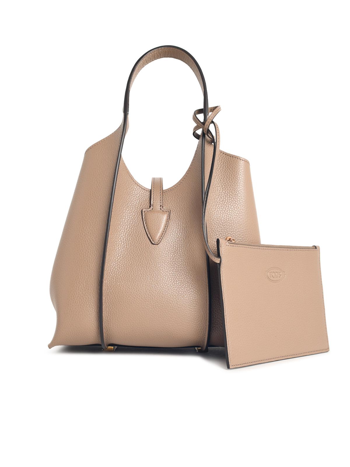 Tod's T Timeless Mini Shopping Bag In Beige Leather Women TOD'S