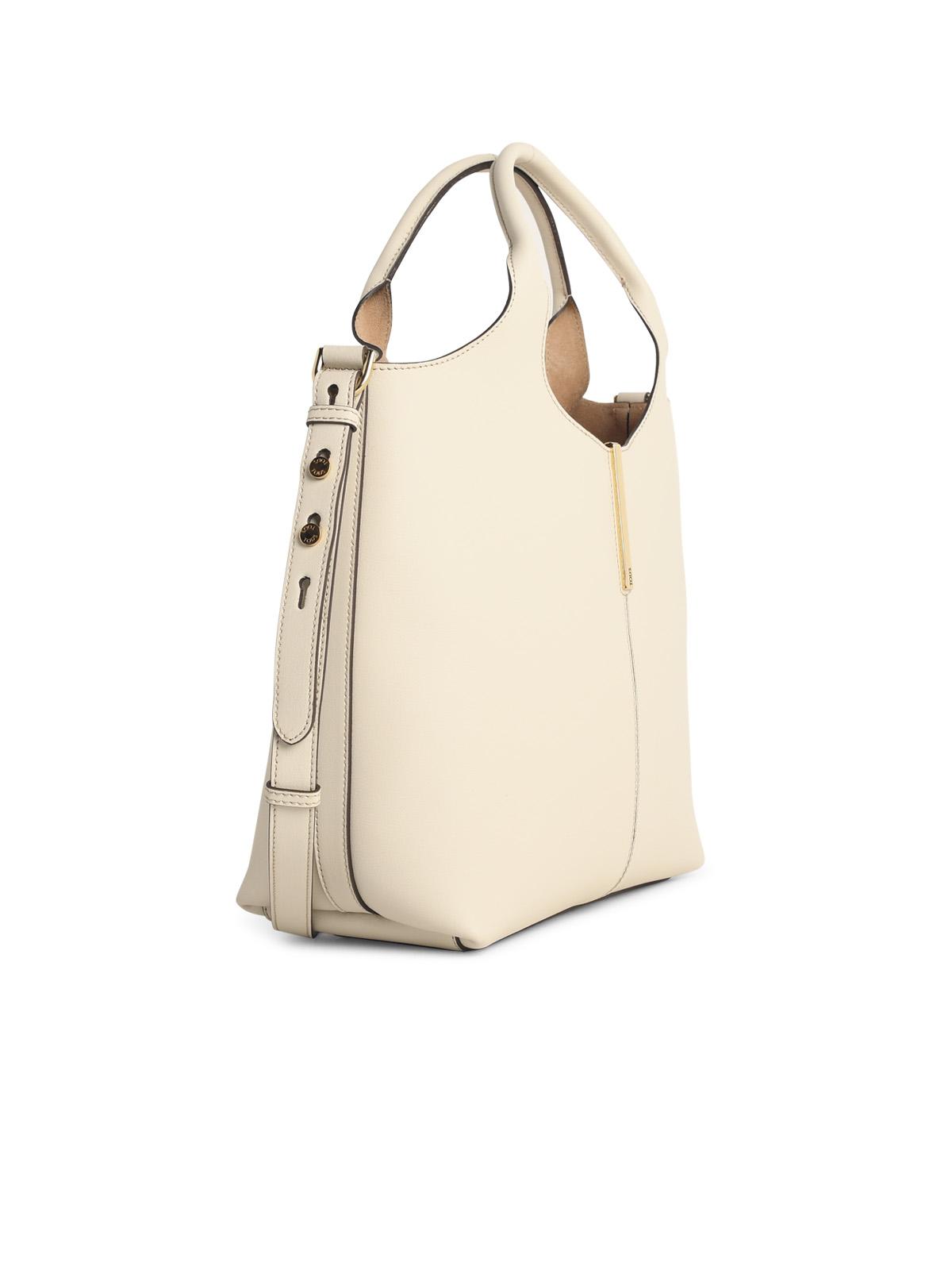 Tod's Small 'Shopping Tote' Cream Leather Bag Women TOD'S