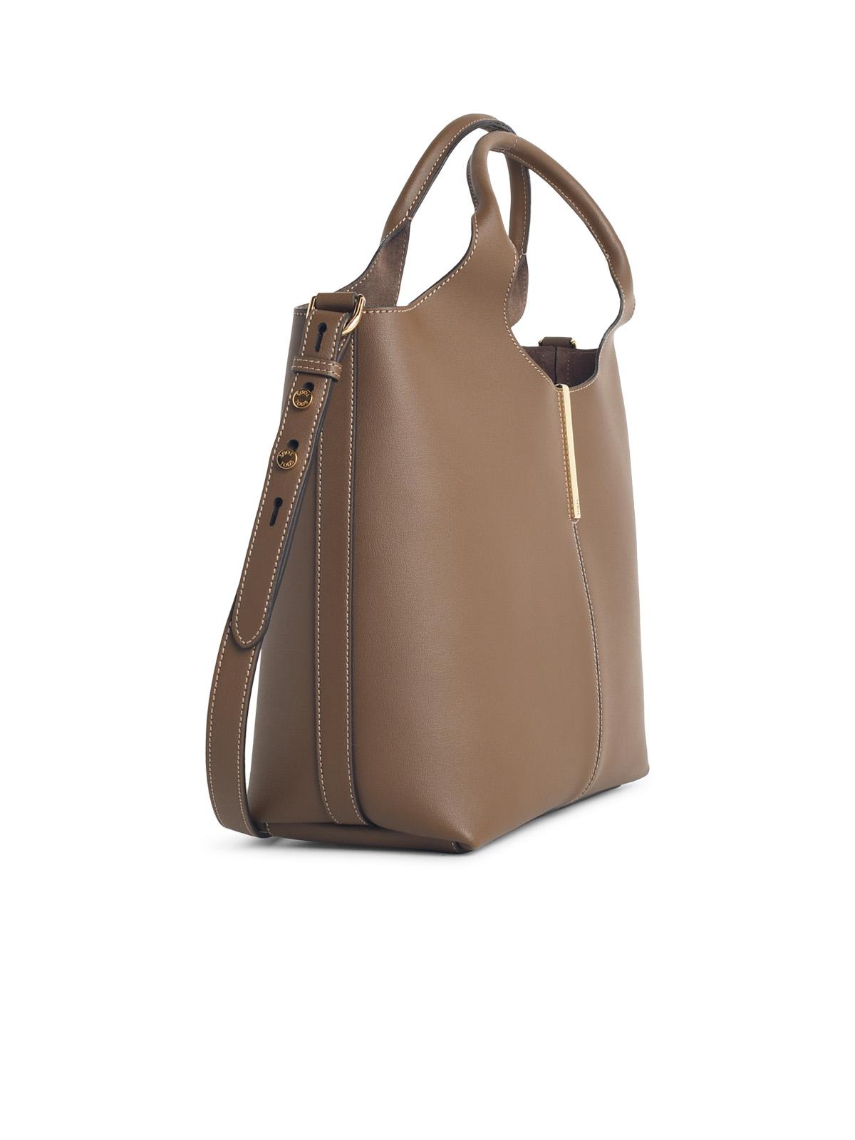 Tod's 'Shopping Tote' Small Brown Leather Bag Women TOD'S