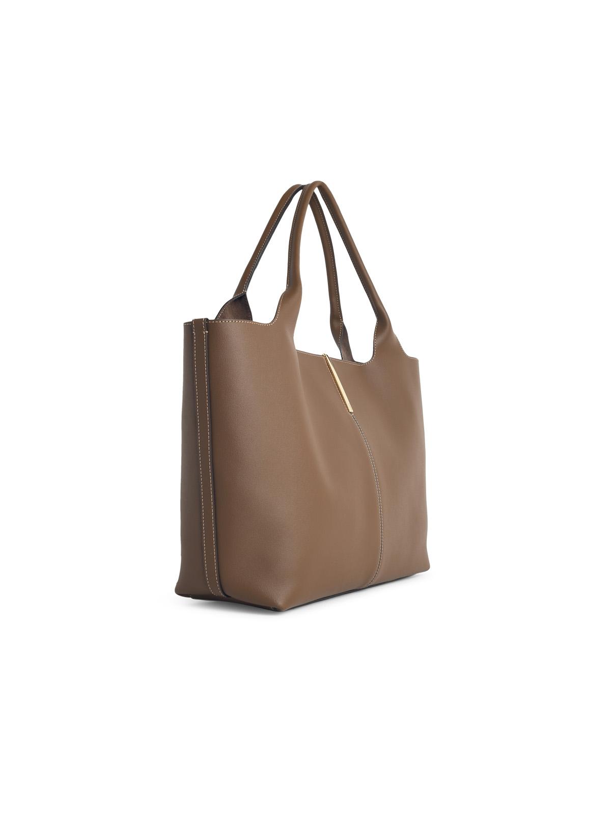 Tod's Medium-Small Brown Leather 'Shopping' Bag Women TOD'S
