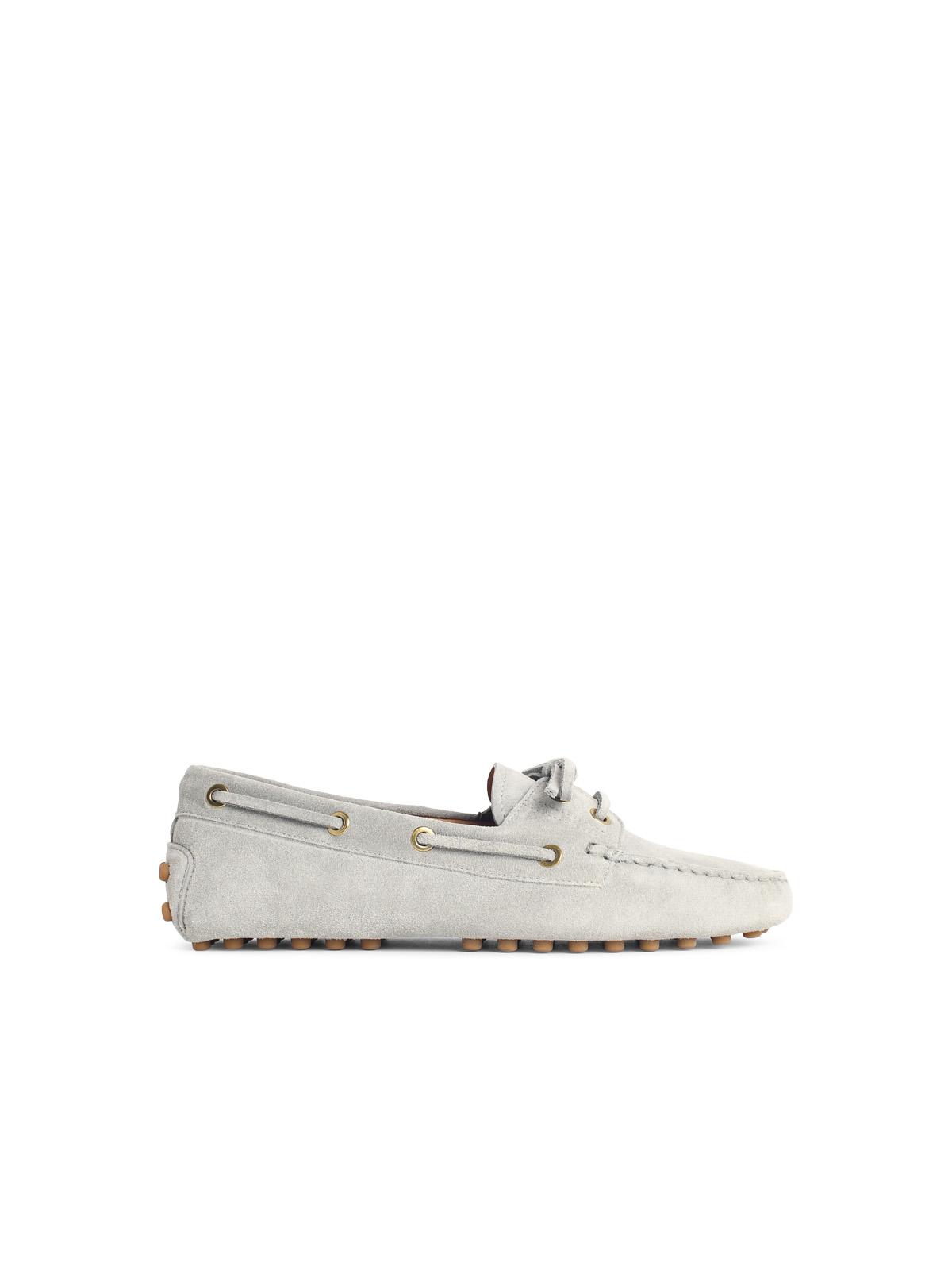 Tod's 'Gommino' Grey Suede Boat Loafers Women TOD'S