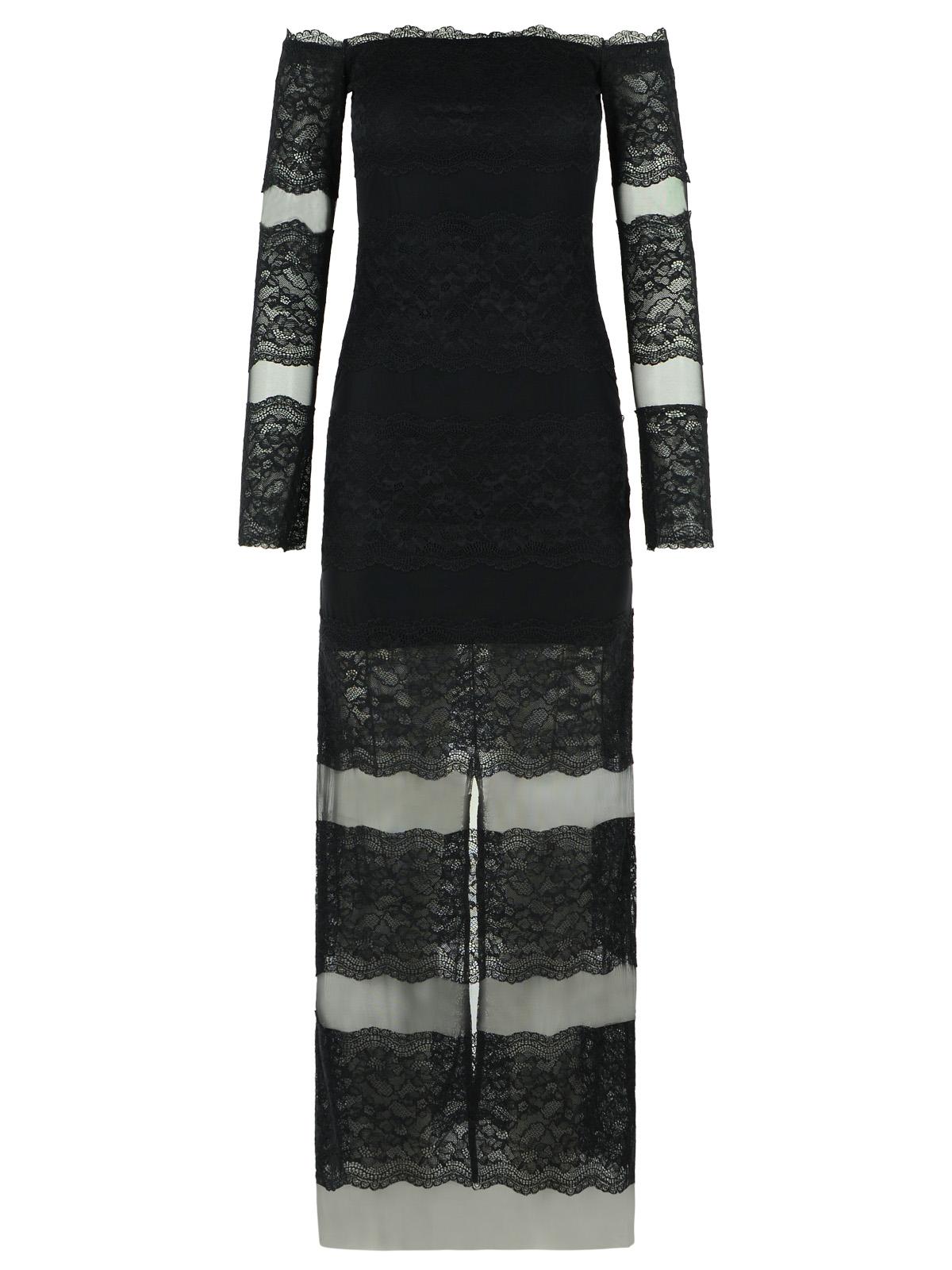 Blumarine Long Dress In Black Stretch Nylon Women BLUMARINE