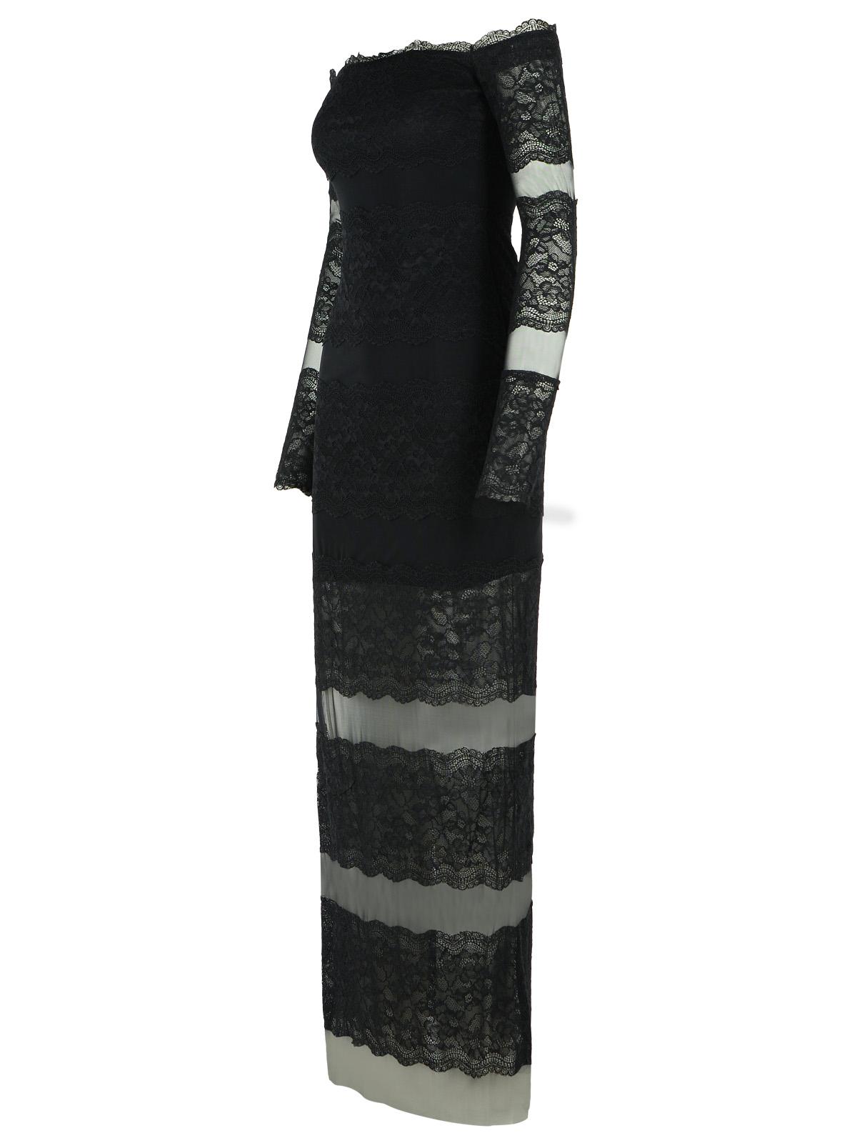 Blumarine Long Dress In Black Stretch Nylon Women BLUMARINE