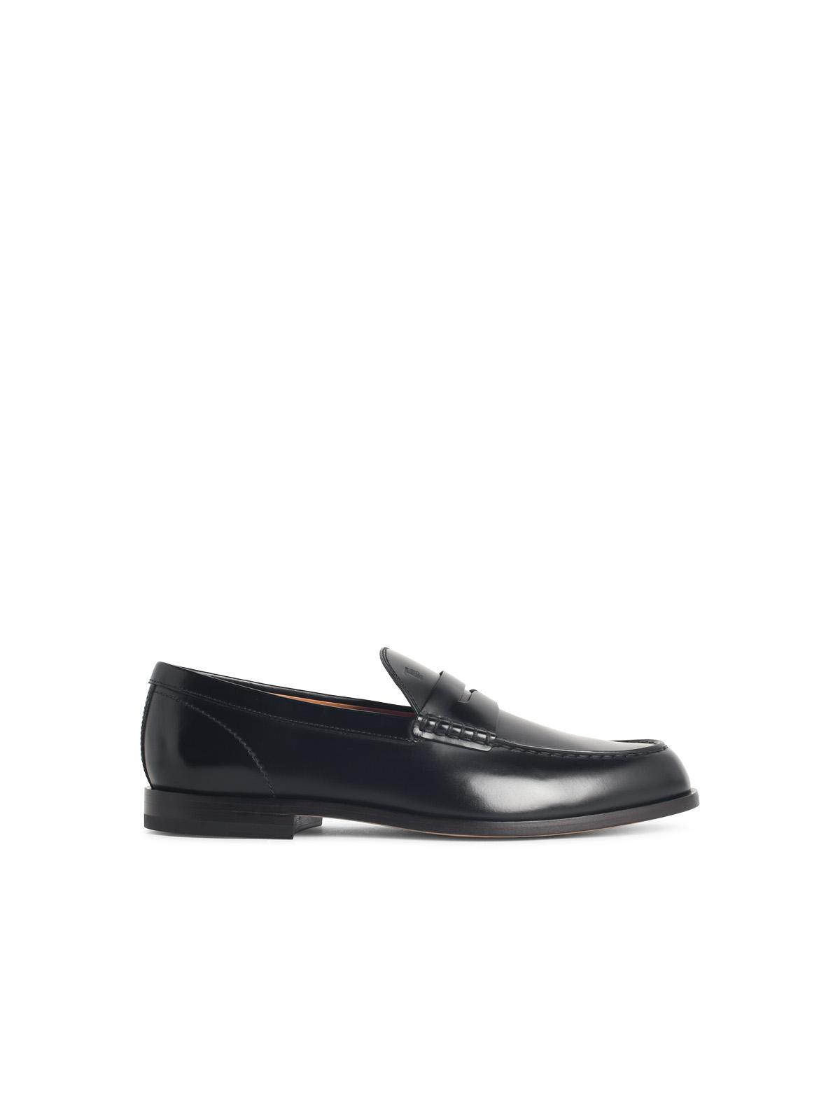Tod's Black Leather Loafers Men