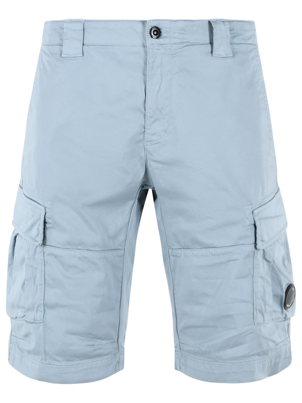 C.P. Company Light Blue Cotton Shorts Men C.P. COMPANY