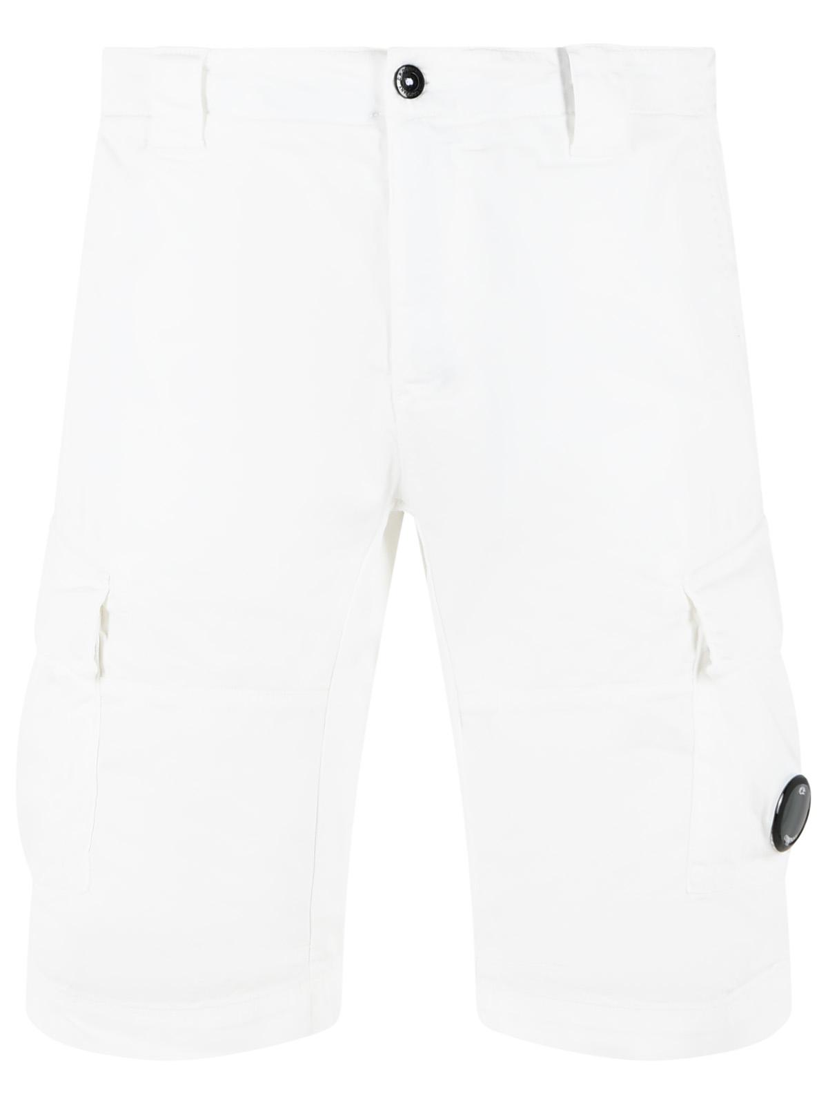 C.P. Company White Cotton Shorts Men C.P. COMPANY