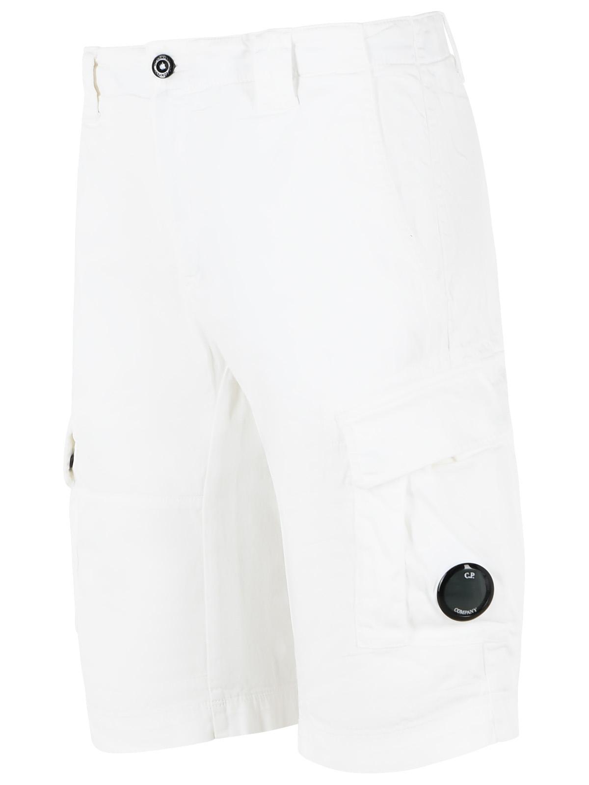 C.P. Company White Cotton Shorts Men C.P. COMPANY